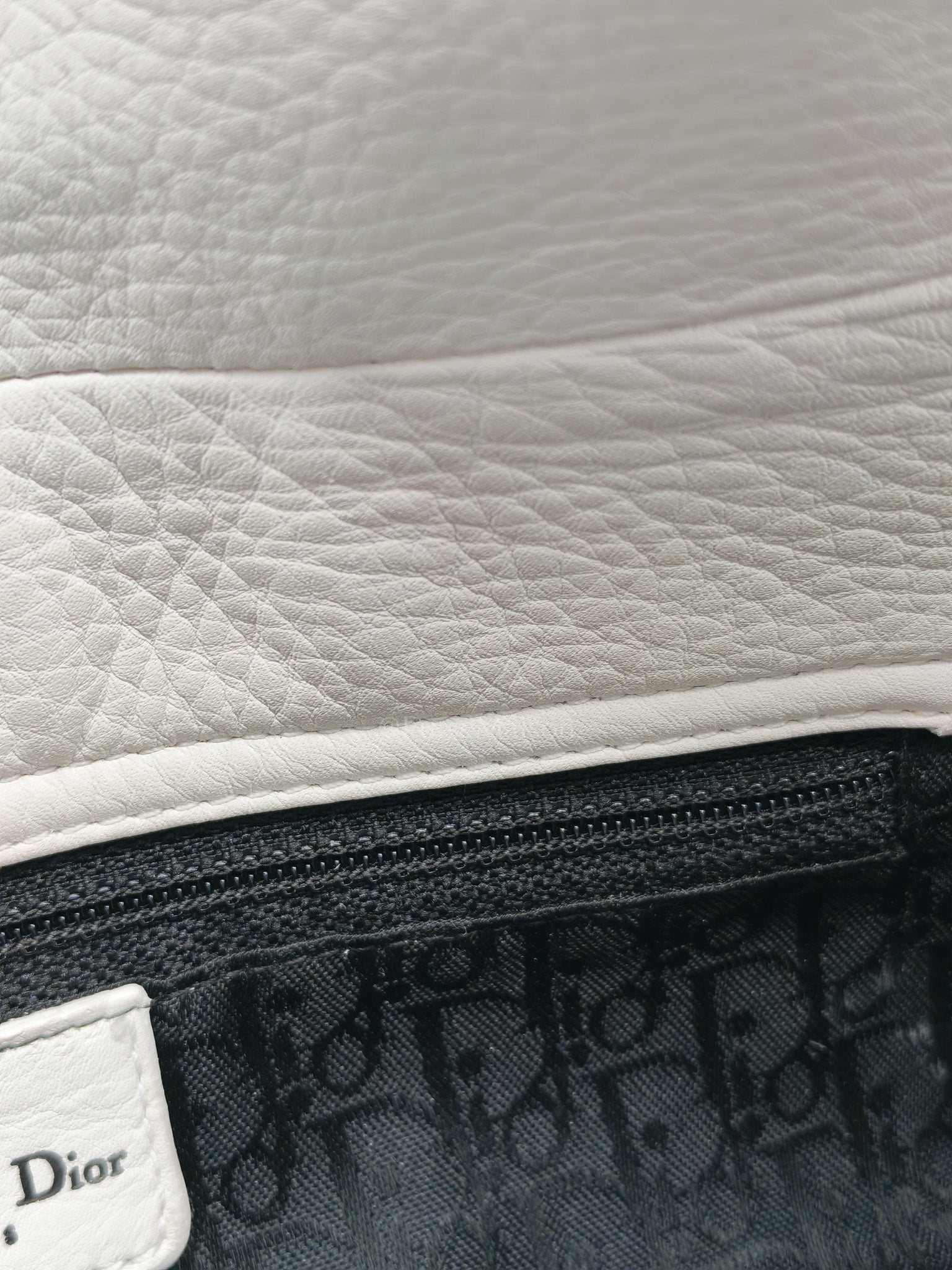 D Charm Pochette Shoulder Bag in White & Silver Hardware | Purse Maison Luxury Bags Shop