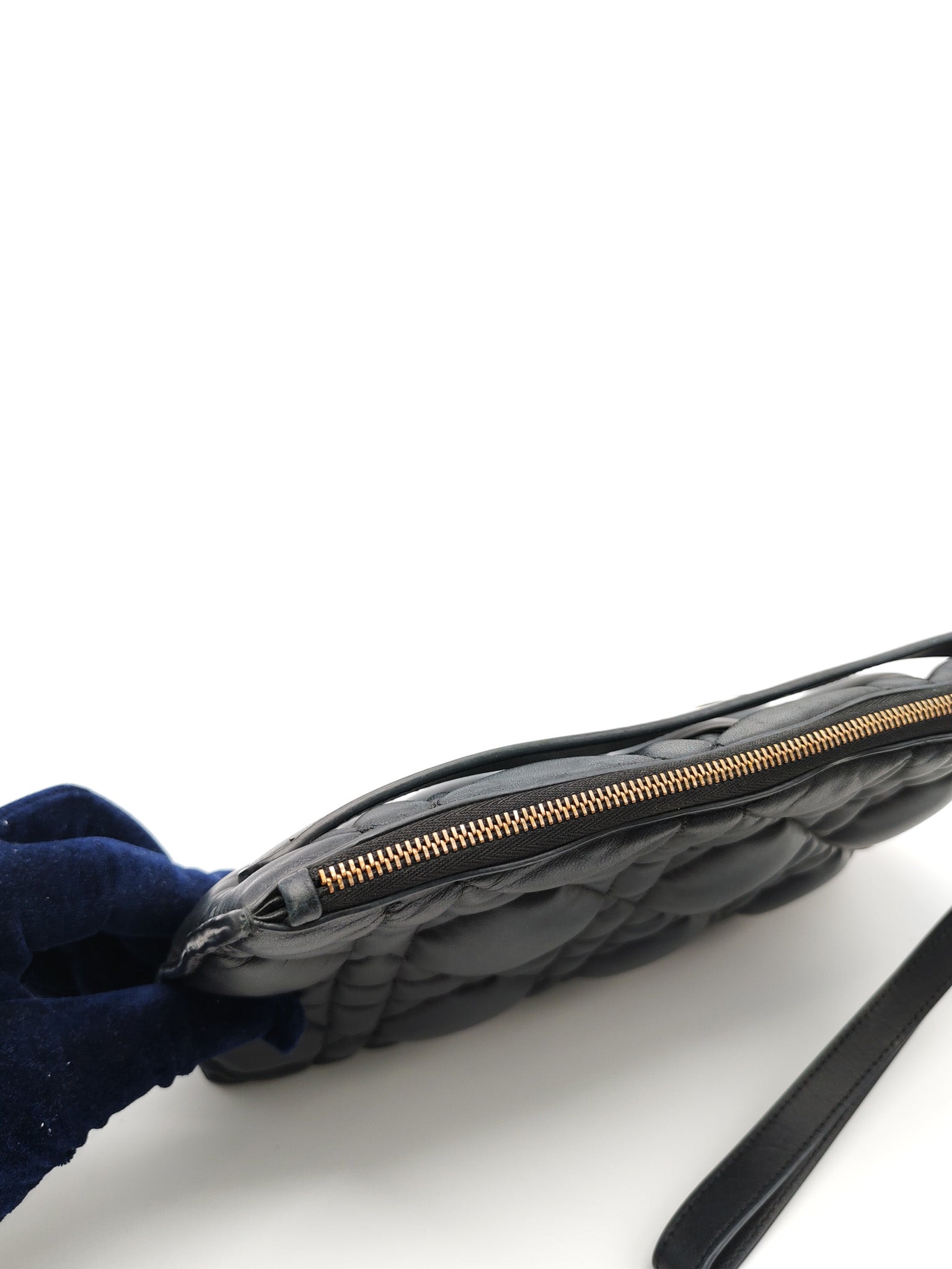 D-Every Large Black Cannage Quilt Lambskin Caro Pouch | Purse Maison Luxury Bags Shop