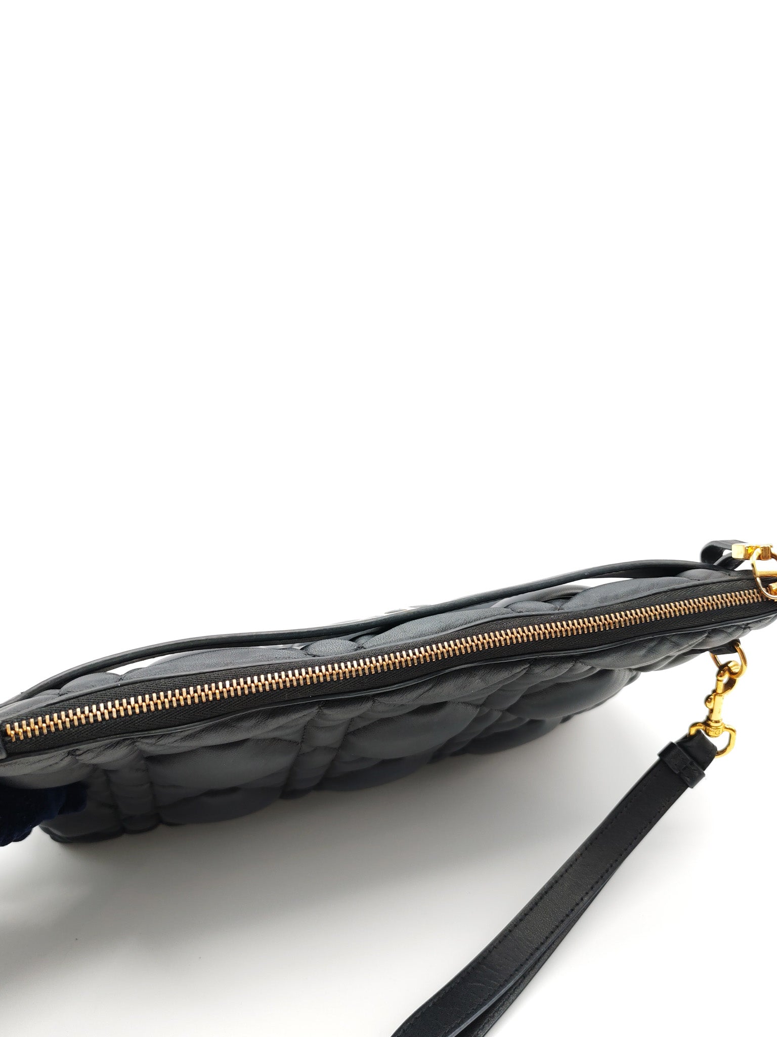 D-Every Large Black Cannage Quilt Lambskin Caro Pouch | Purse Maison Luxury Bags Shop