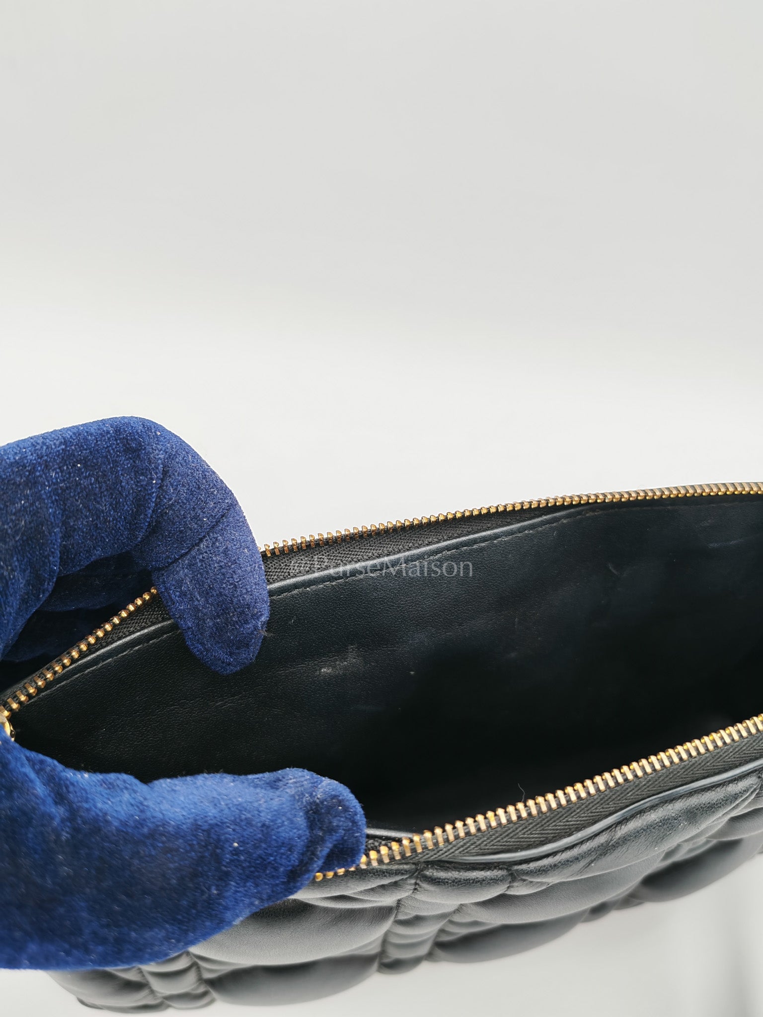 D-Every Large Black Cannage Quilt Lambskin Caro Pouch | Purse Maison Luxury Bags Shop