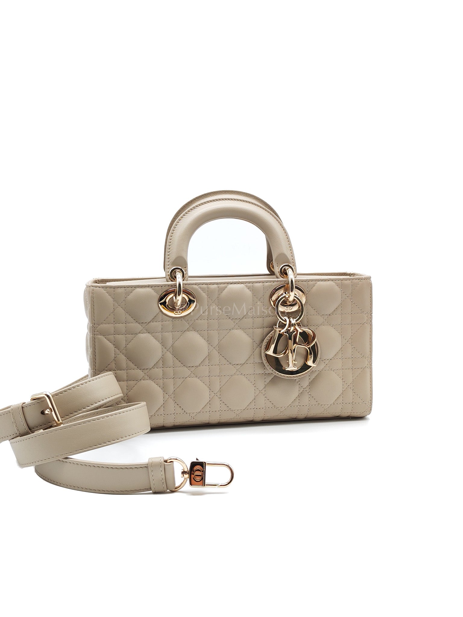 D-Joy Medium Sable Cannage lambskin Leather in Light Gold Hardware | Purse Maison Luxury Bags Shop