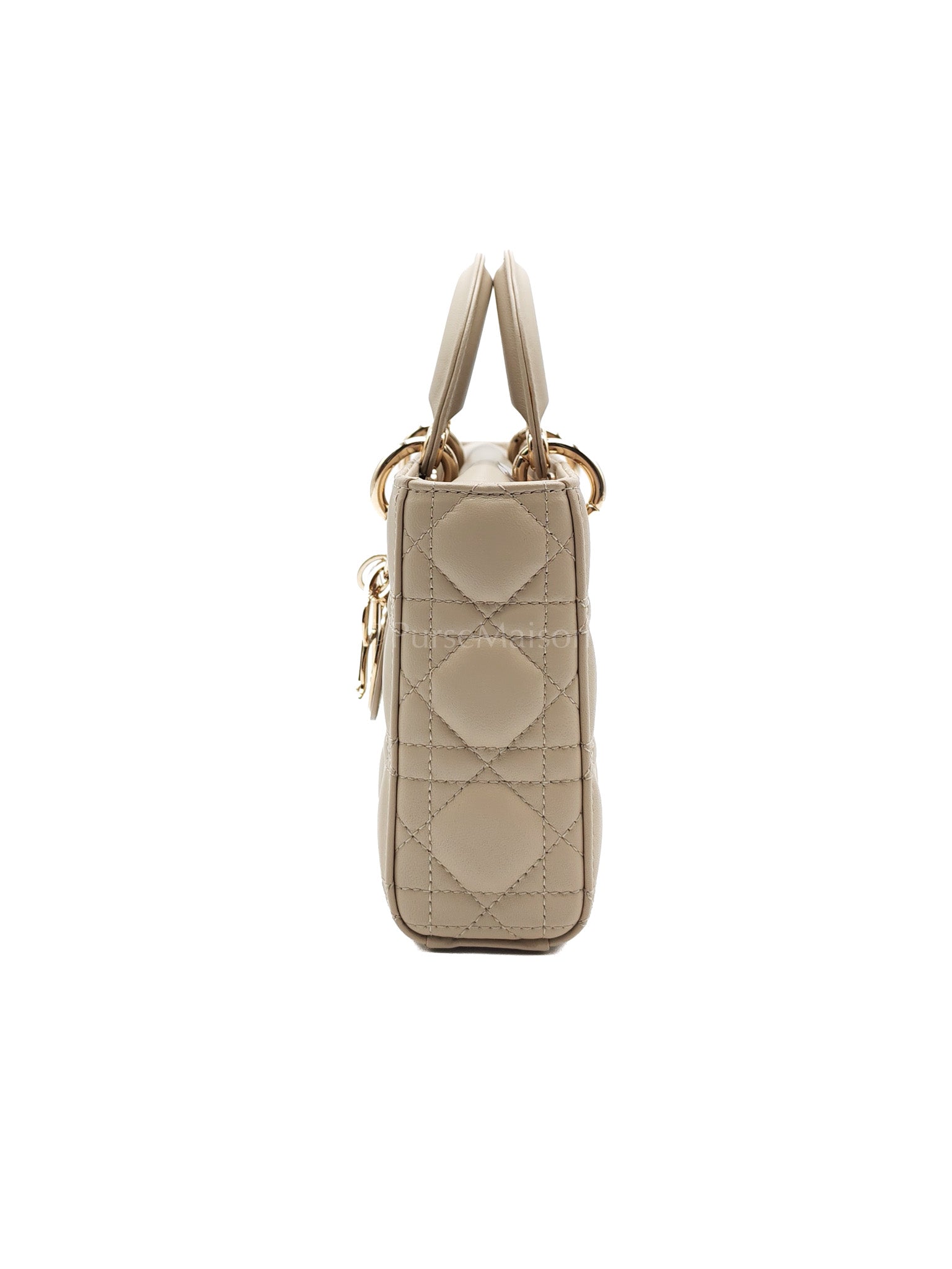 D-Joy Medium Sable Cannage lambskin Leather in Light Gold Hardware | Purse Maison Luxury Bags Shop