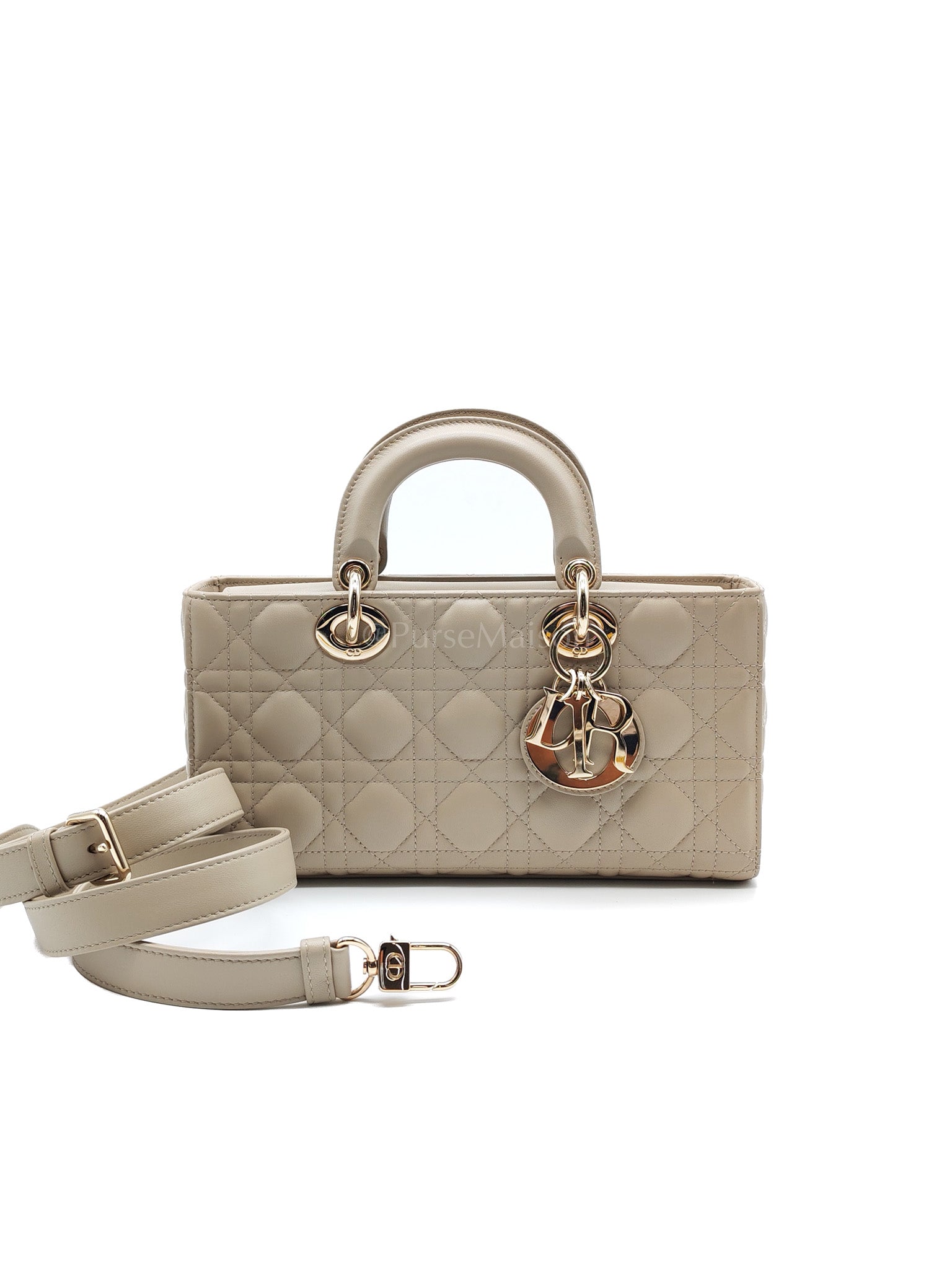 D-Joy Medium Sable Cannage lambskin Leather in Light Gold Hardware | Purse Maison Luxury Bags Shop