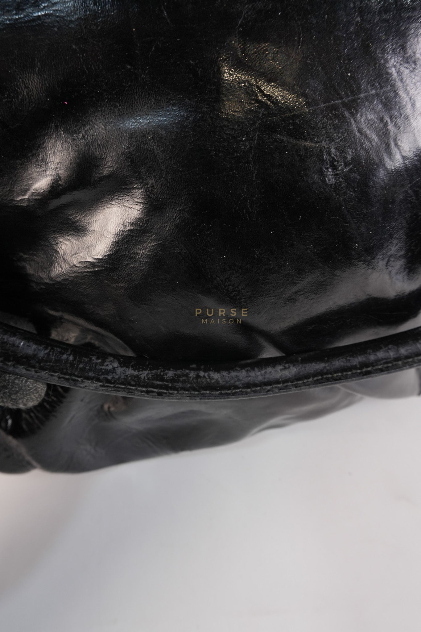 D-Ring Patent Leather Tote Bag in Black | Purse Maison Luxury Bags Shop