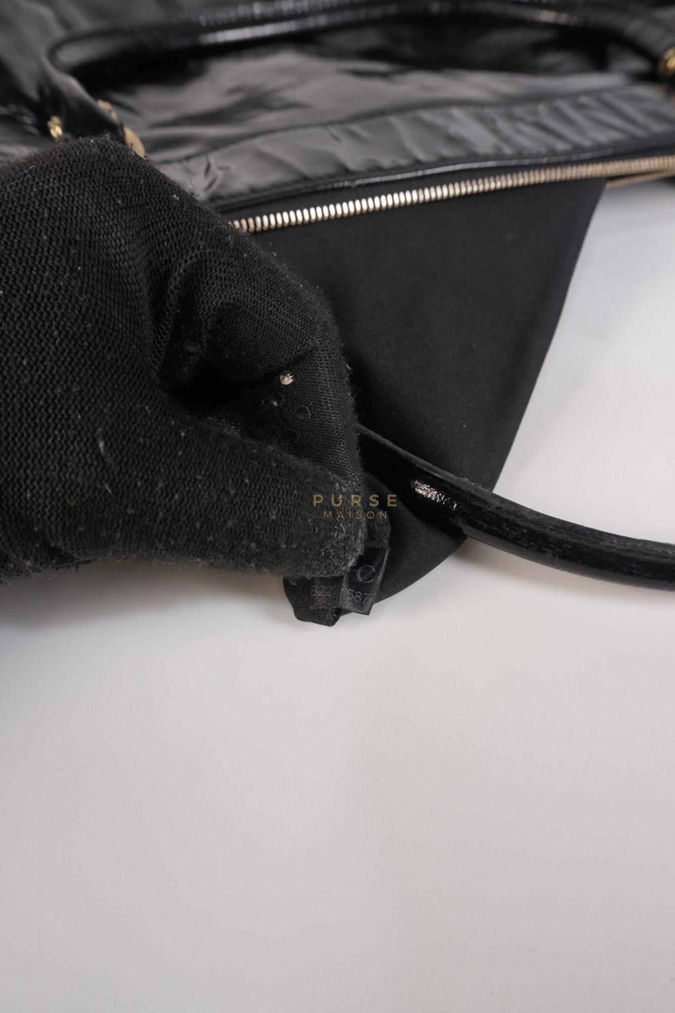 D-Ring Patent Leather Tote Bag in Black | Purse Maison Luxury Bags Shop