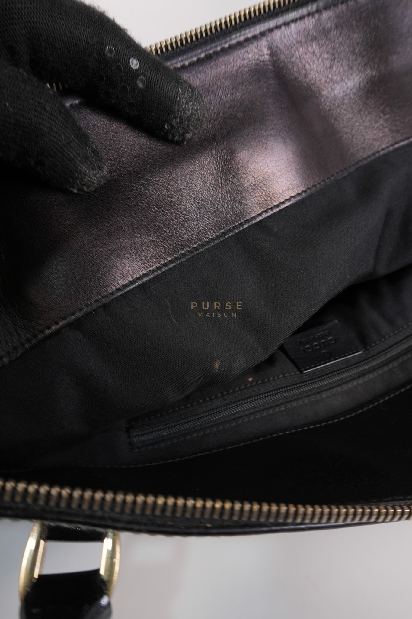 D-Ring Patent Leather Tote Bag in Black | Purse Maison Luxury Bags Shop
