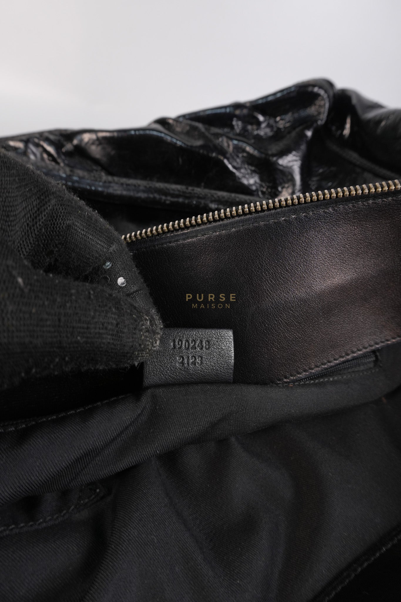 D-Ring Patent Leather Tote Bag in Black | Purse Maison Luxury Bags Shop