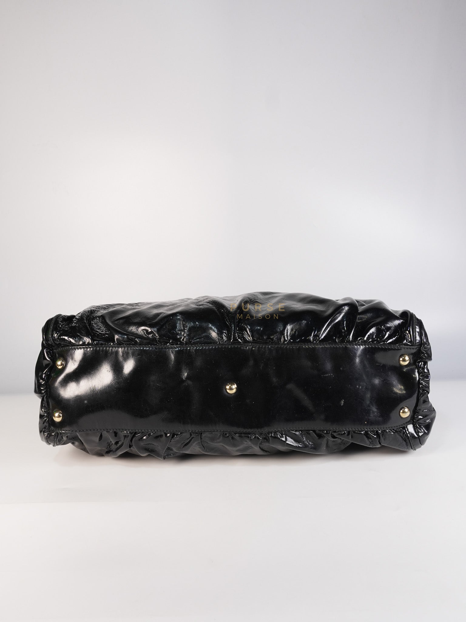 D-Ring Patent Leather Tote Bag in Black | Purse Maison Luxury Bags Shop