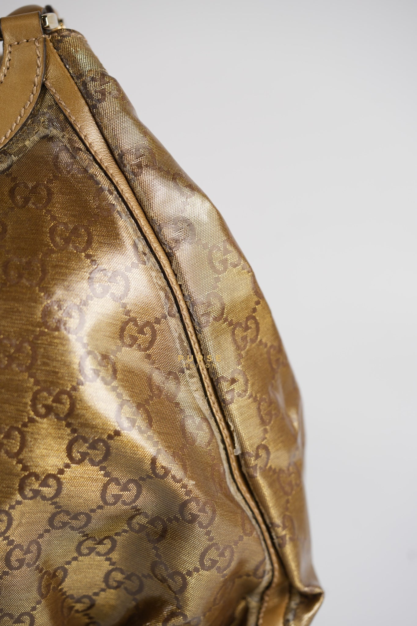 D-ring Tote Bag in Metallic Gold Canvas | Purse Maison Luxury Bags Shop