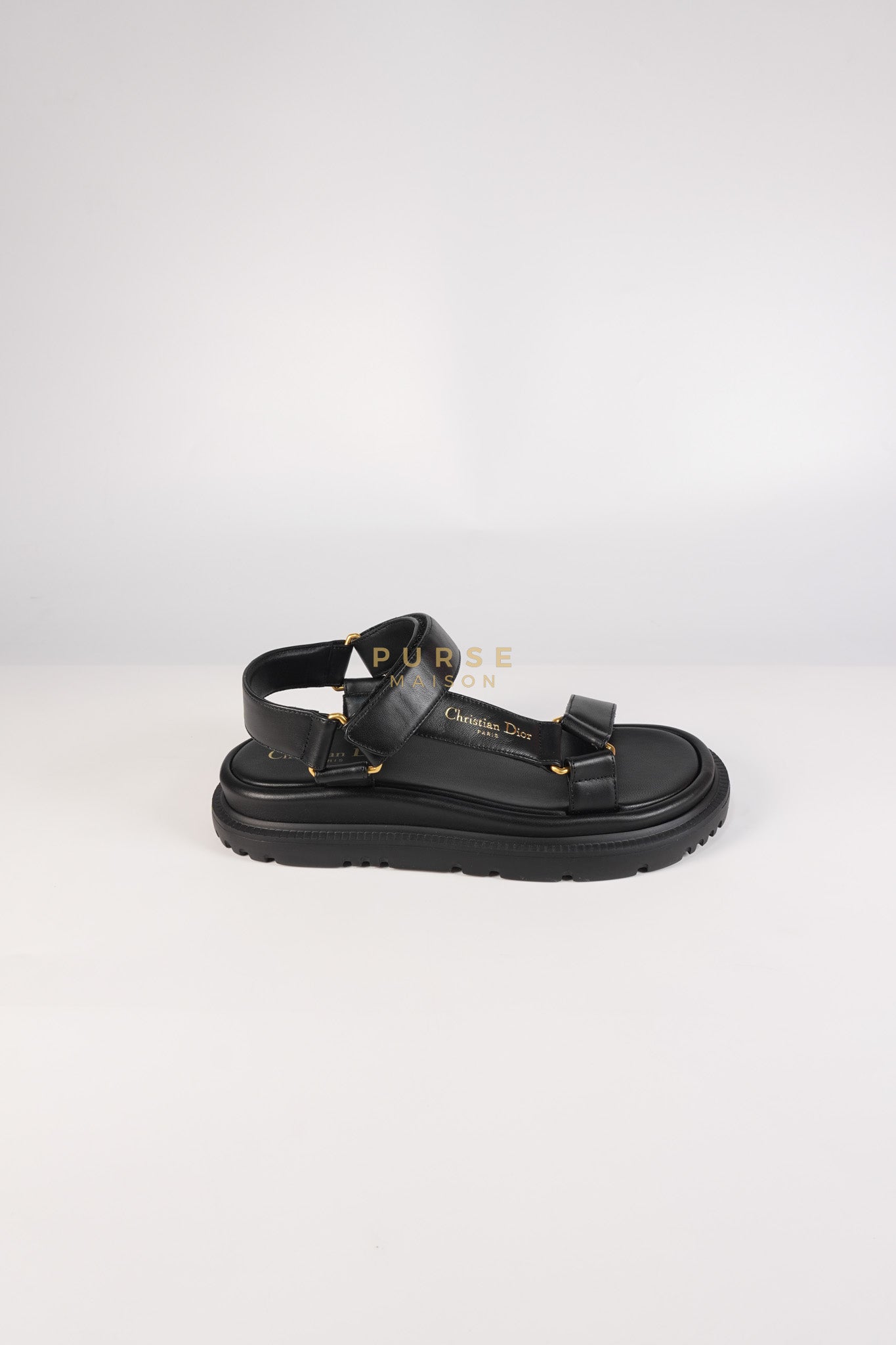 D Wave Sandals in Black Size 37 EU (23.5cm) | Purse Maison Luxury Bags Shop