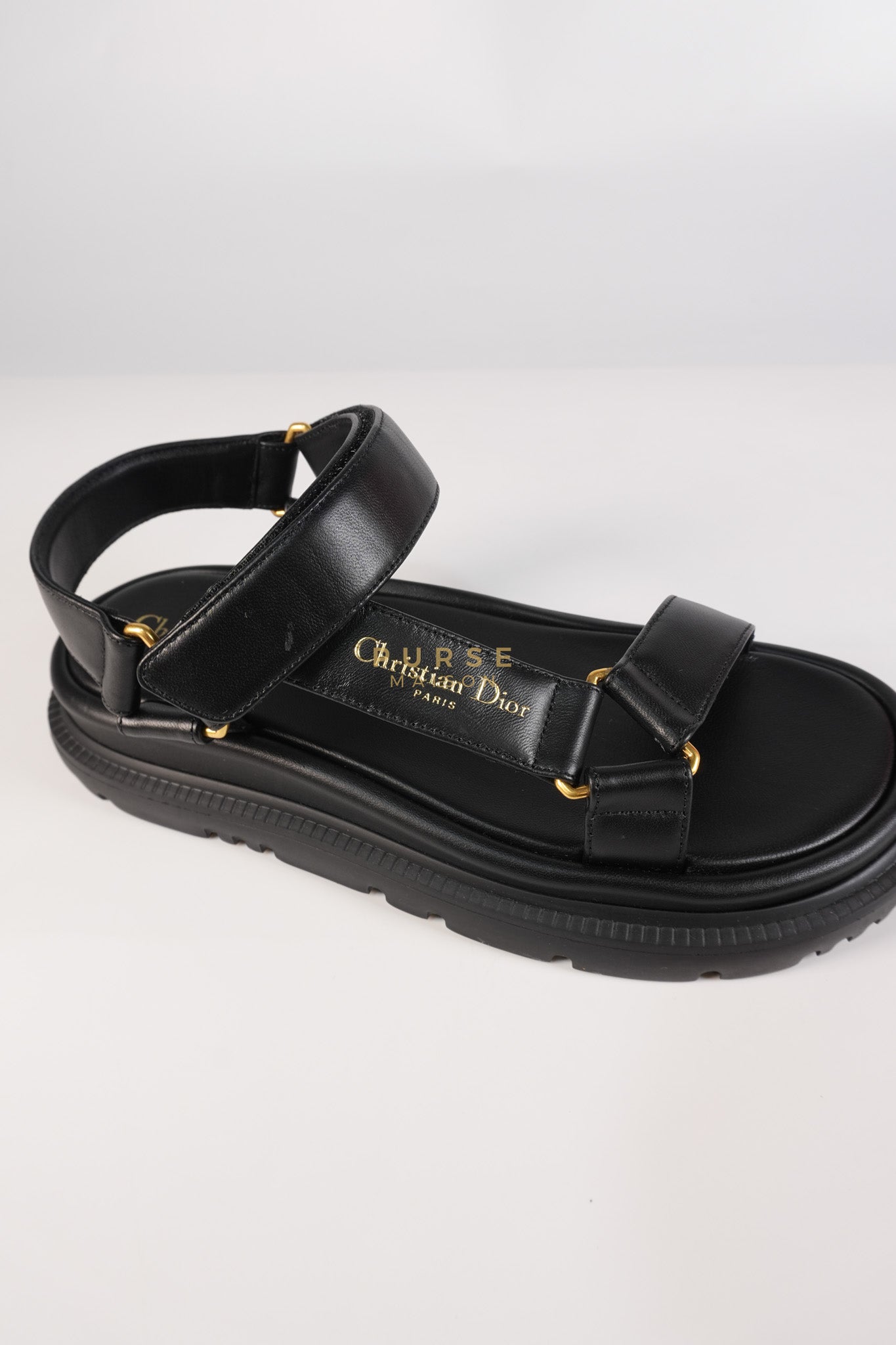 D Wave Sandals in Black Size 37 EU (23.5cm) | Purse Maison Luxury Bags Shop