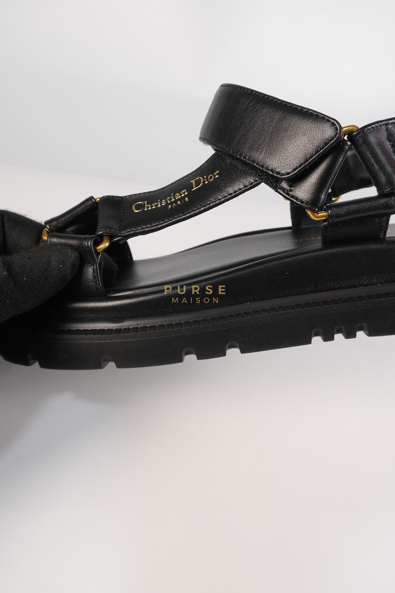 D Wave Sandals in Black Size 37 EU (23.5cm) | Purse Maison Luxury Bags Shop