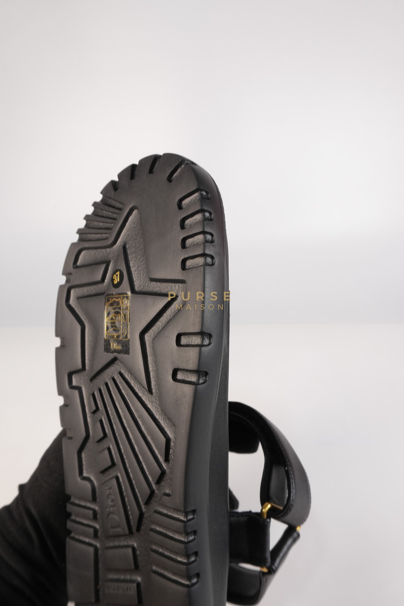 D Wave Sandals in Black Size 37 EU (23.5cm) | Purse Maison Luxury Bags Shop