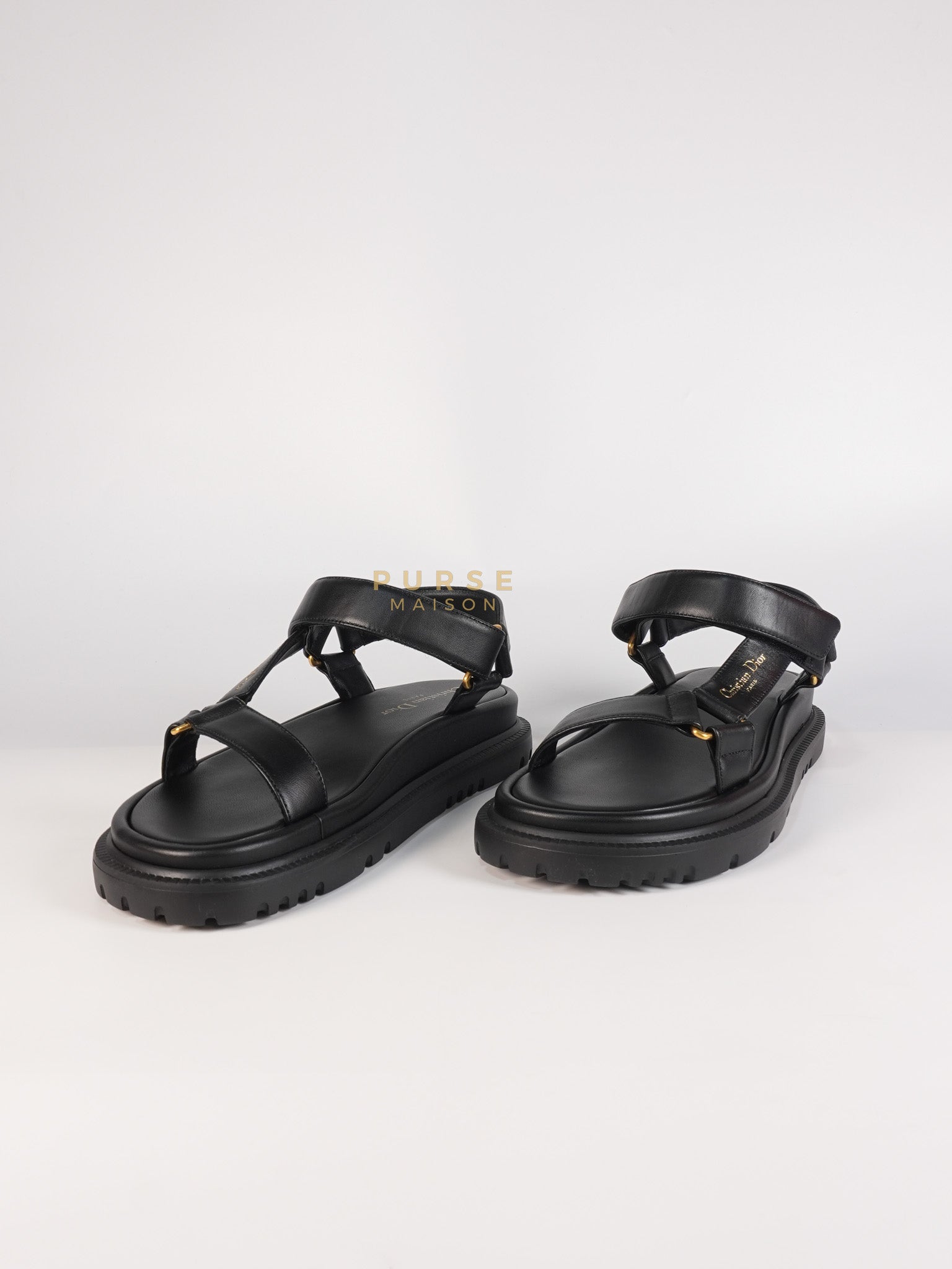 D Wave Sandals in Black Size 37 EU (23.5cm) | Purse Maison Luxury Bags Shop