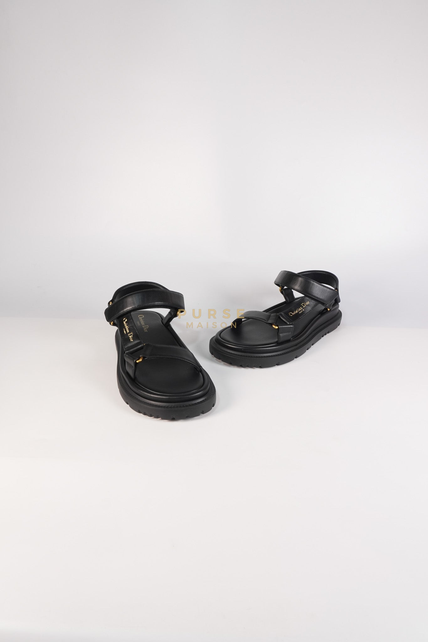 D Wave Sandals in Black Size 37 EU (23.5cm) | Purse Maison Luxury Bags Shop
