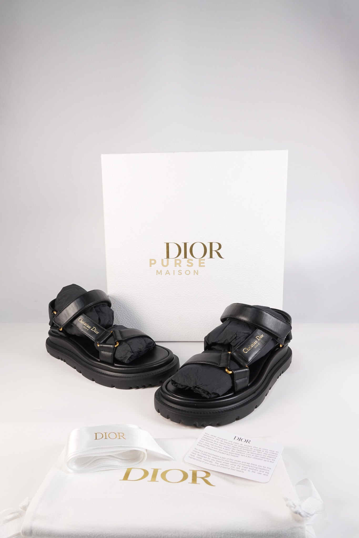 D Wave Sandals in Black Size 37 EU (23.5cm) | Purse Maison Luxury Bags Shop