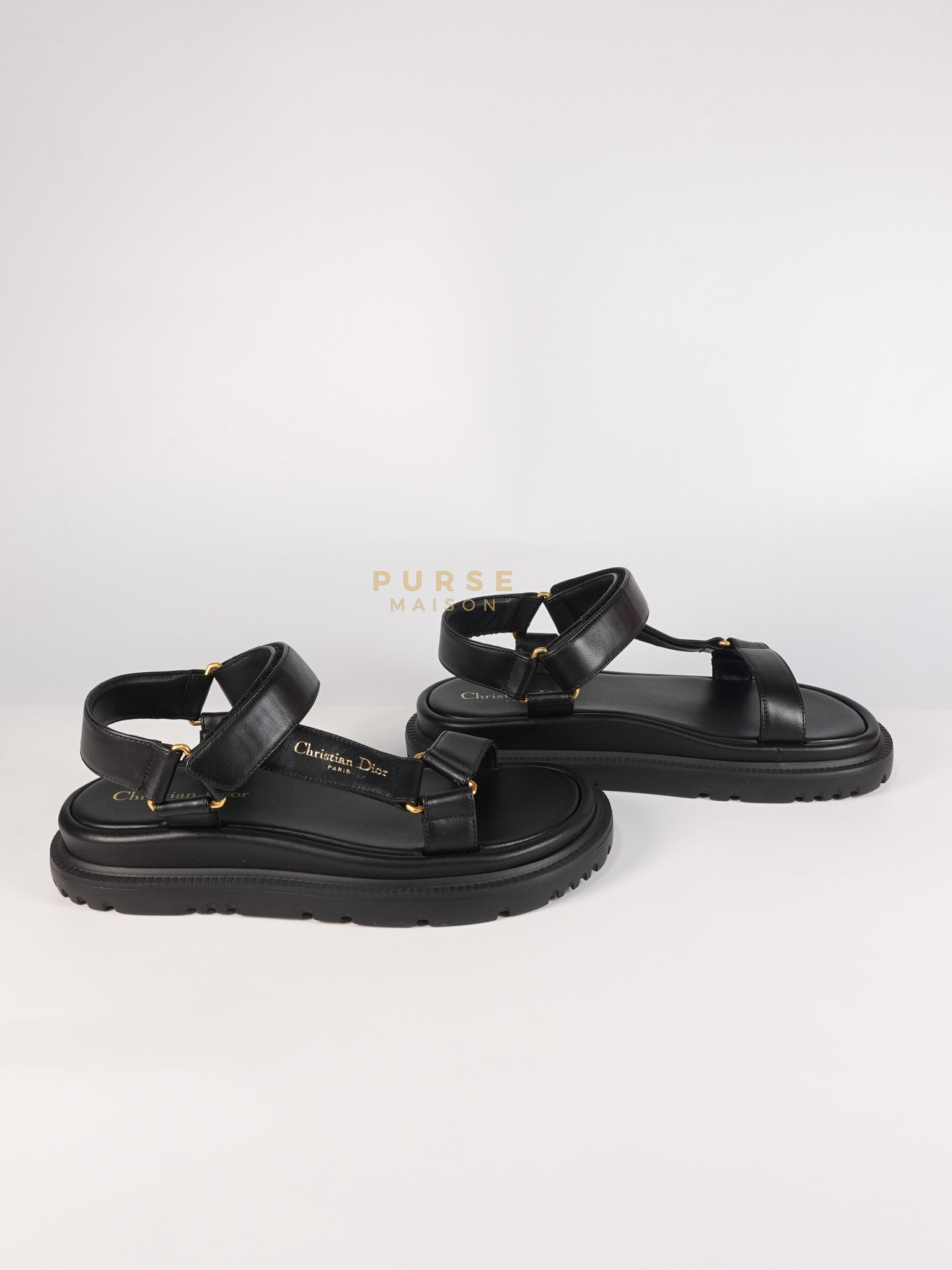 D Wave Sandals in Black Size 37 EU (23.5cm) | Purse Maison Luxury Bags Shop