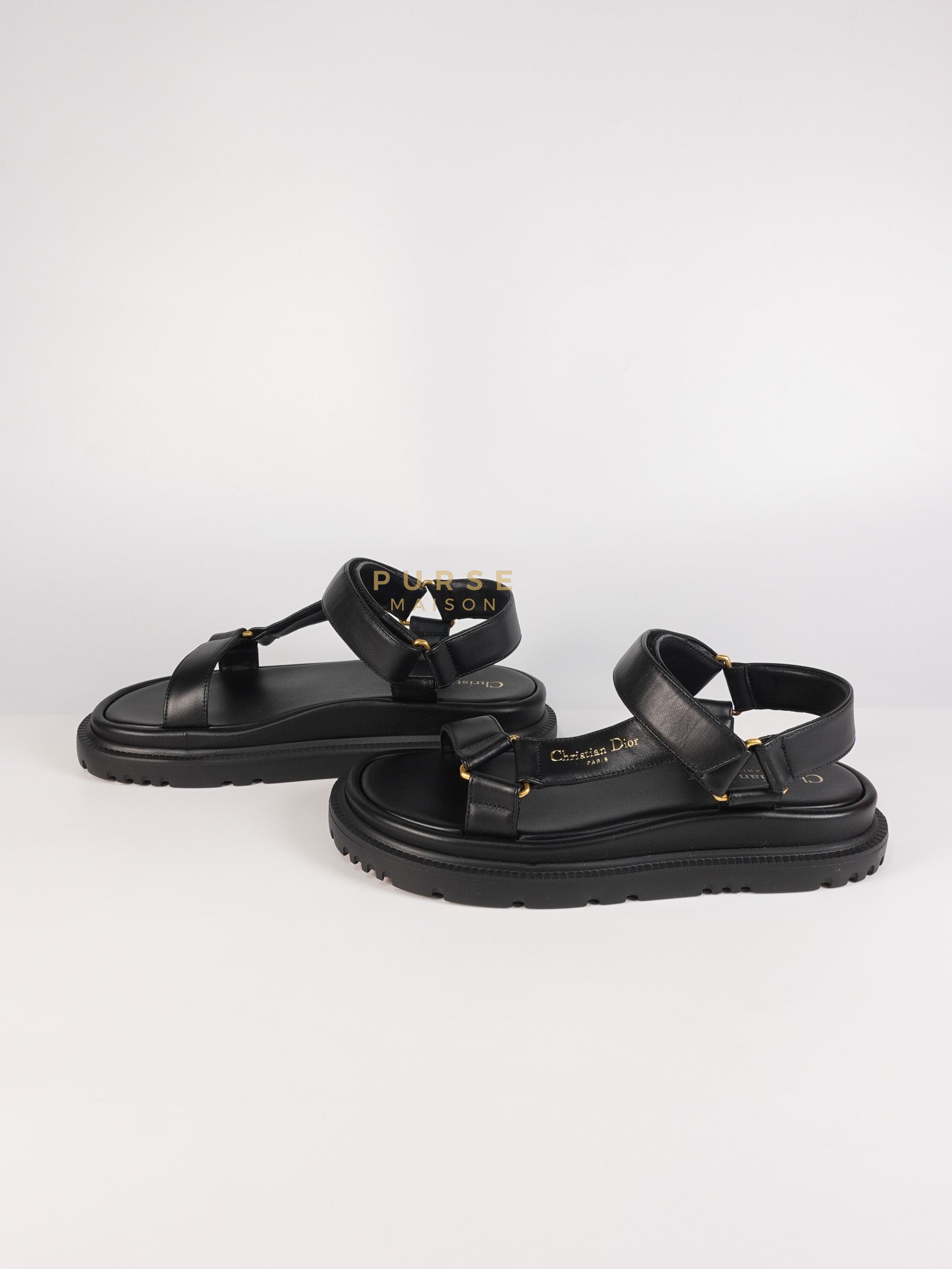 D Wave Sandals in Black Size 37 EU (23.5cm) | Purse Maison Luxury Bags Shop