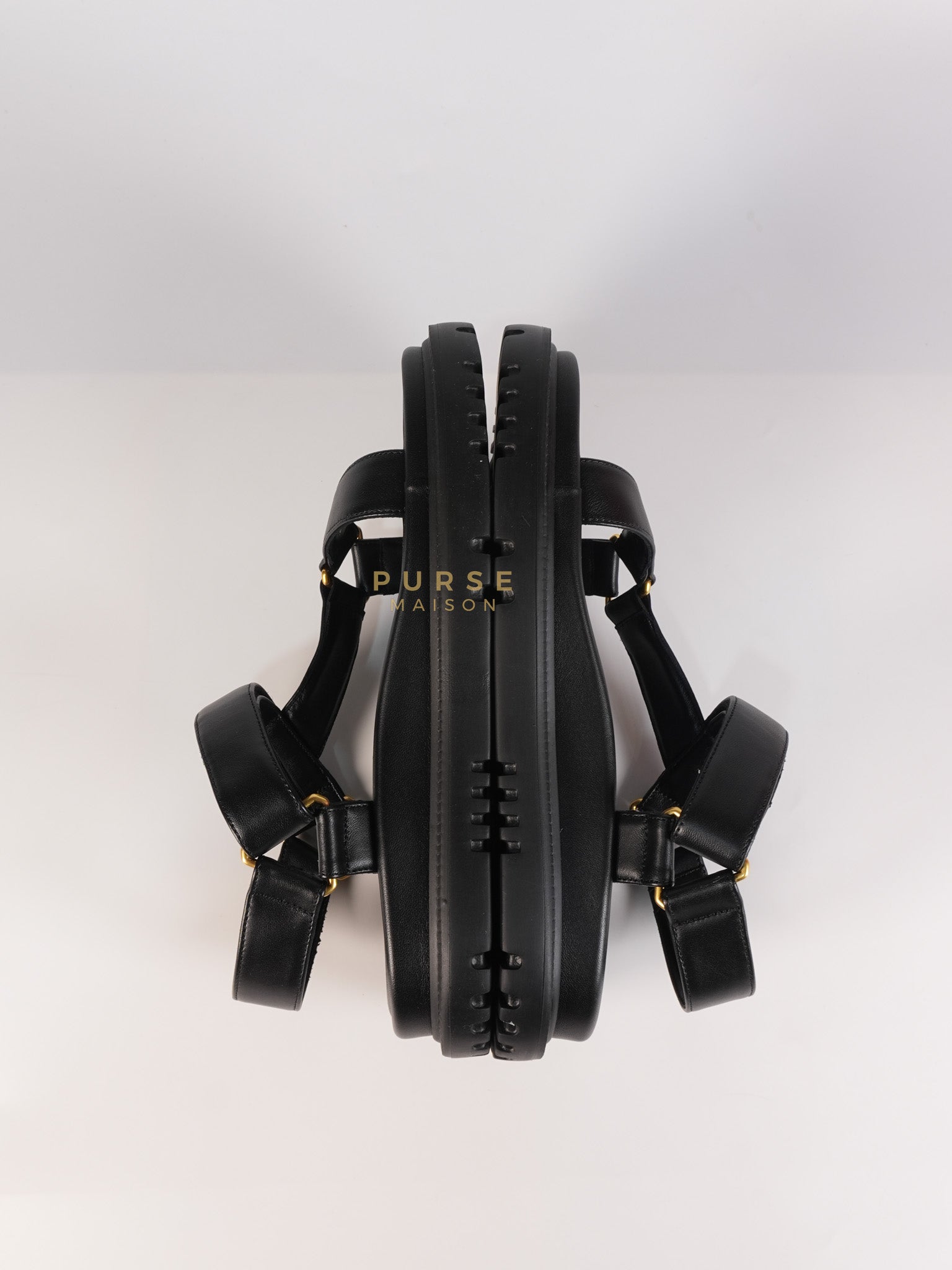 D Wave Sandals in Black Size 37 EU (23.5cm) | Purse Maison Luxury Bags Shop