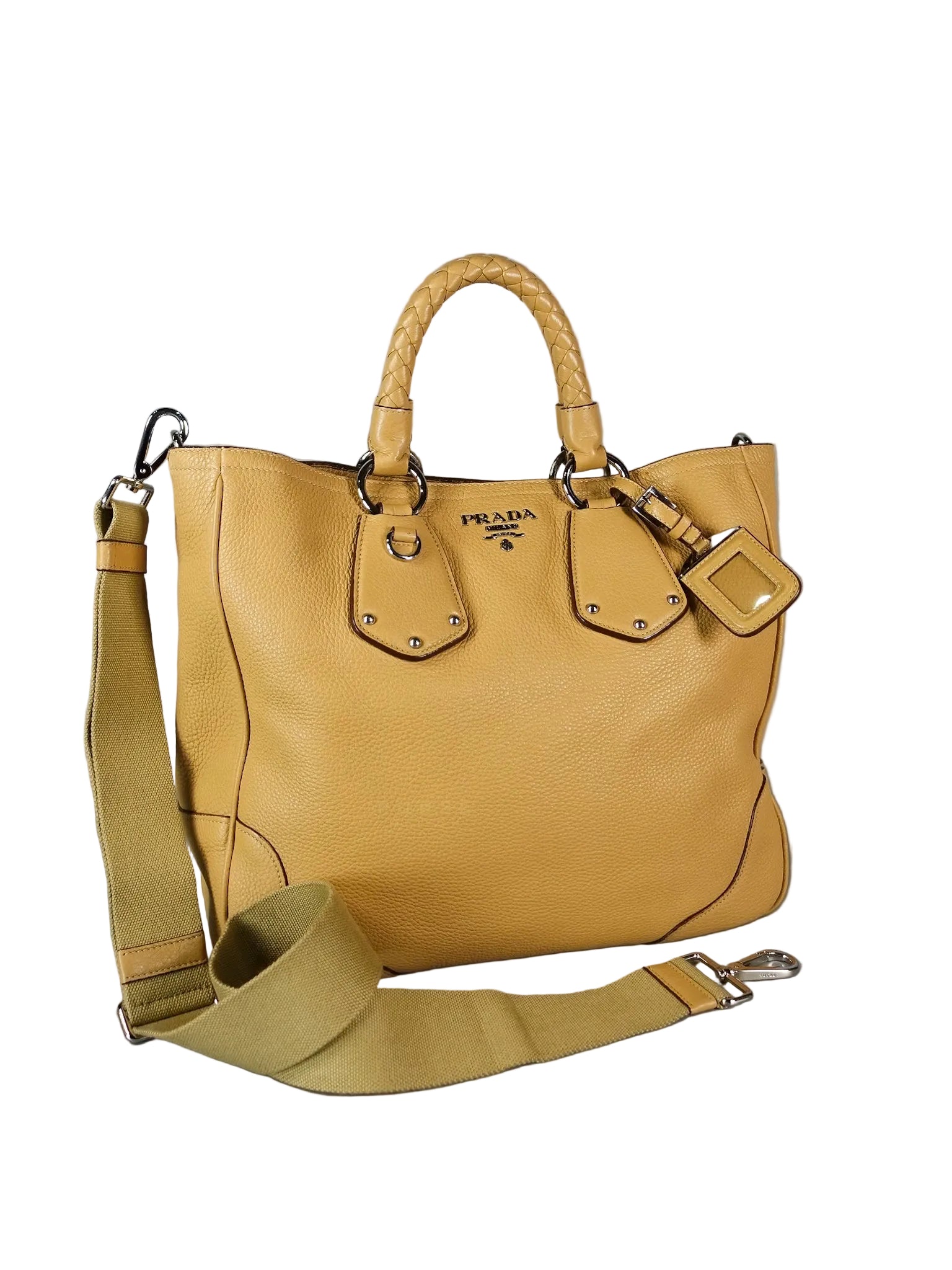 Daino Vitello Braided Handle Open Tote Bag | Purse Maison Luxury Bags Shop