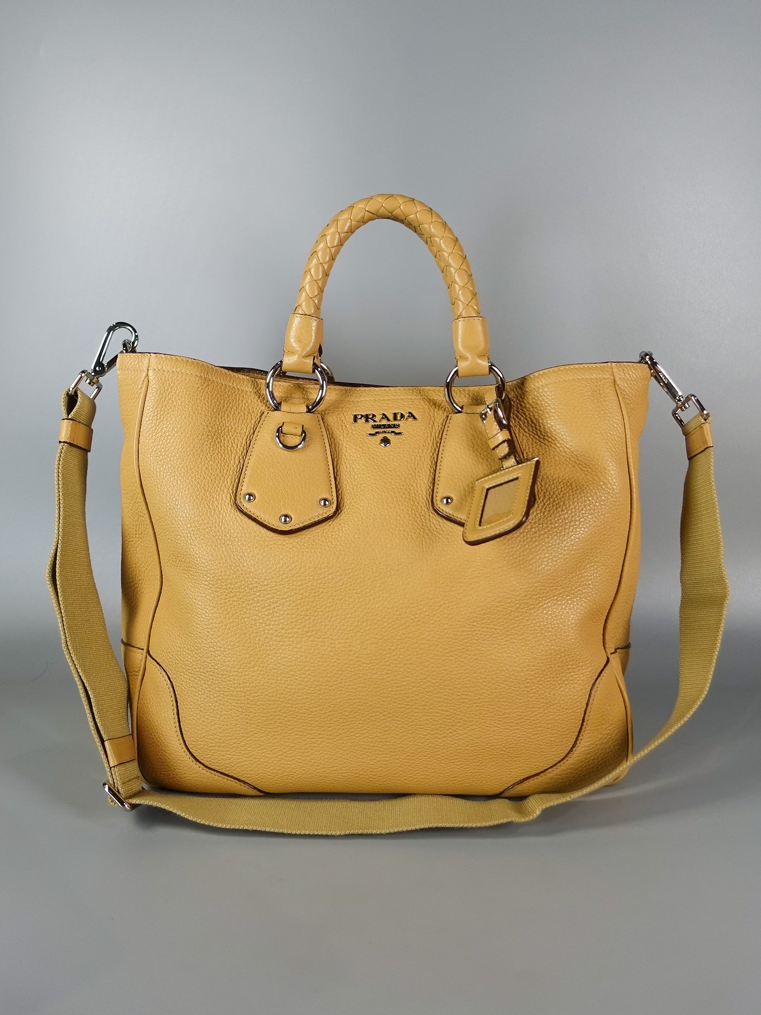 Daino Vitello Braided Handle Open Tote Bag | Purse Maison Luxury Bags Shop