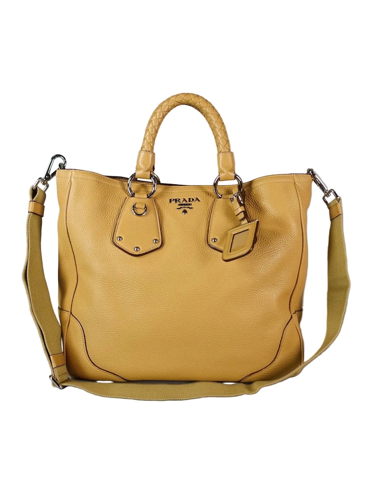 Daino Vitello Braided Handle Open Tote Bag | Purse Maison Luxury Bags Shop