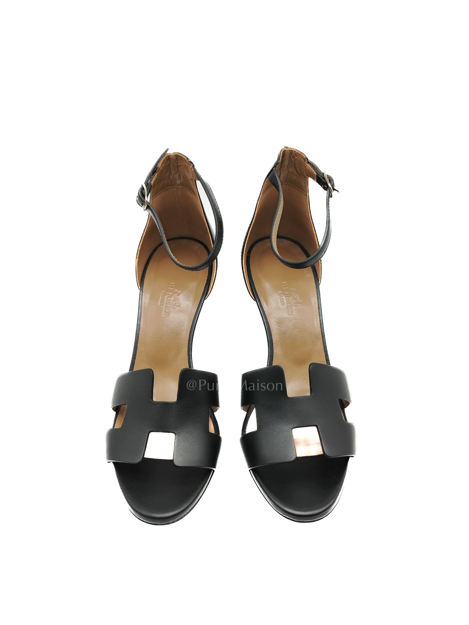 Legend in Black Swift Leather Sandals Size 37EU (24cm)