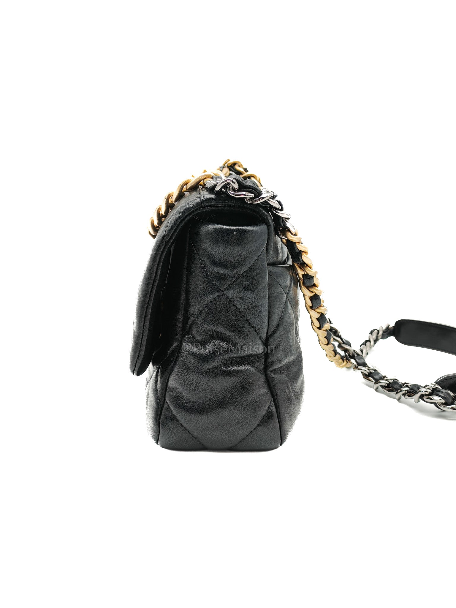 Chanel 19 Small in Black Quilted Lambskin Leather and Mixed hardware Series 30