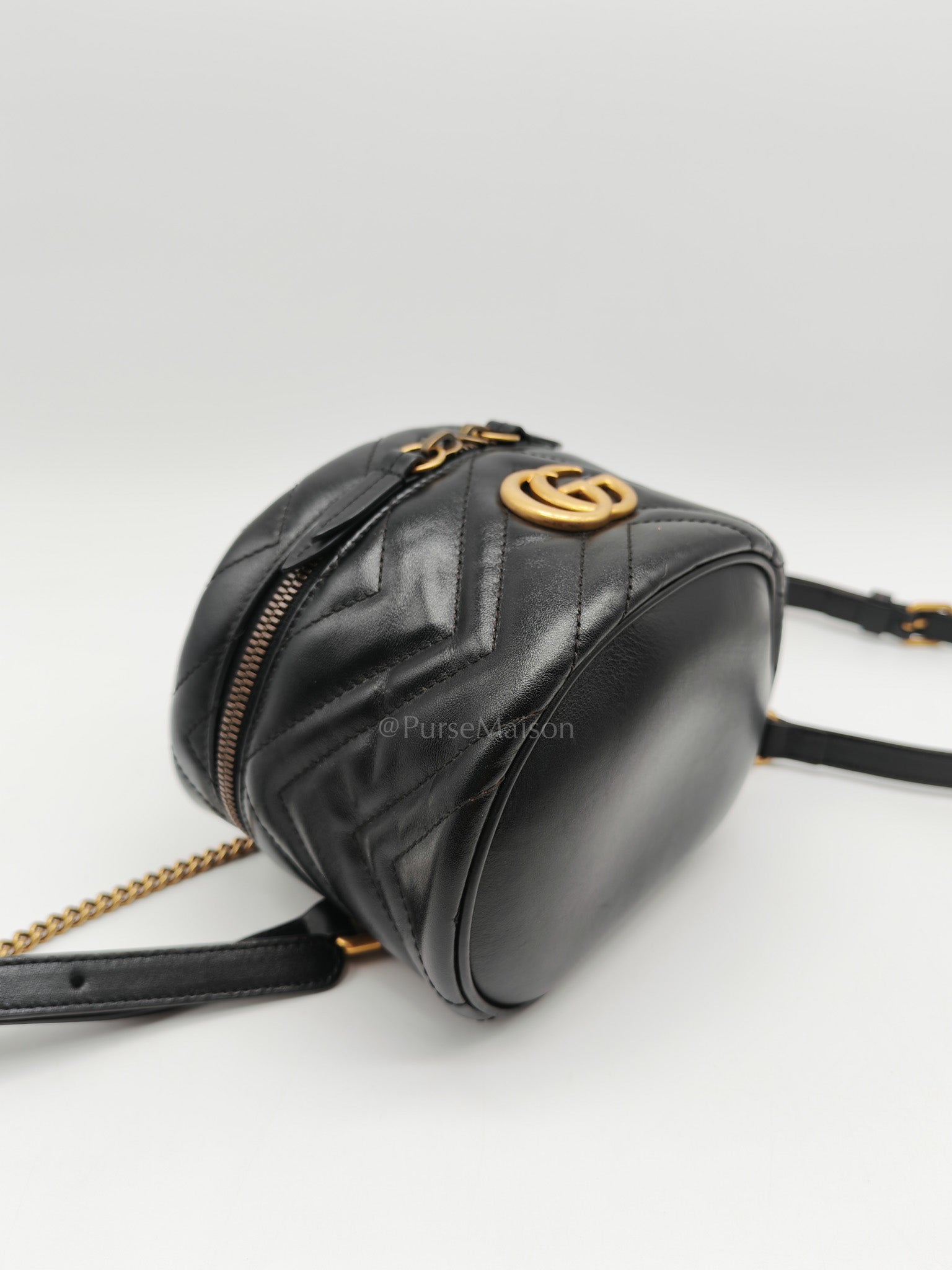 Marmont Black Vanity Matelasse Leather Backpack