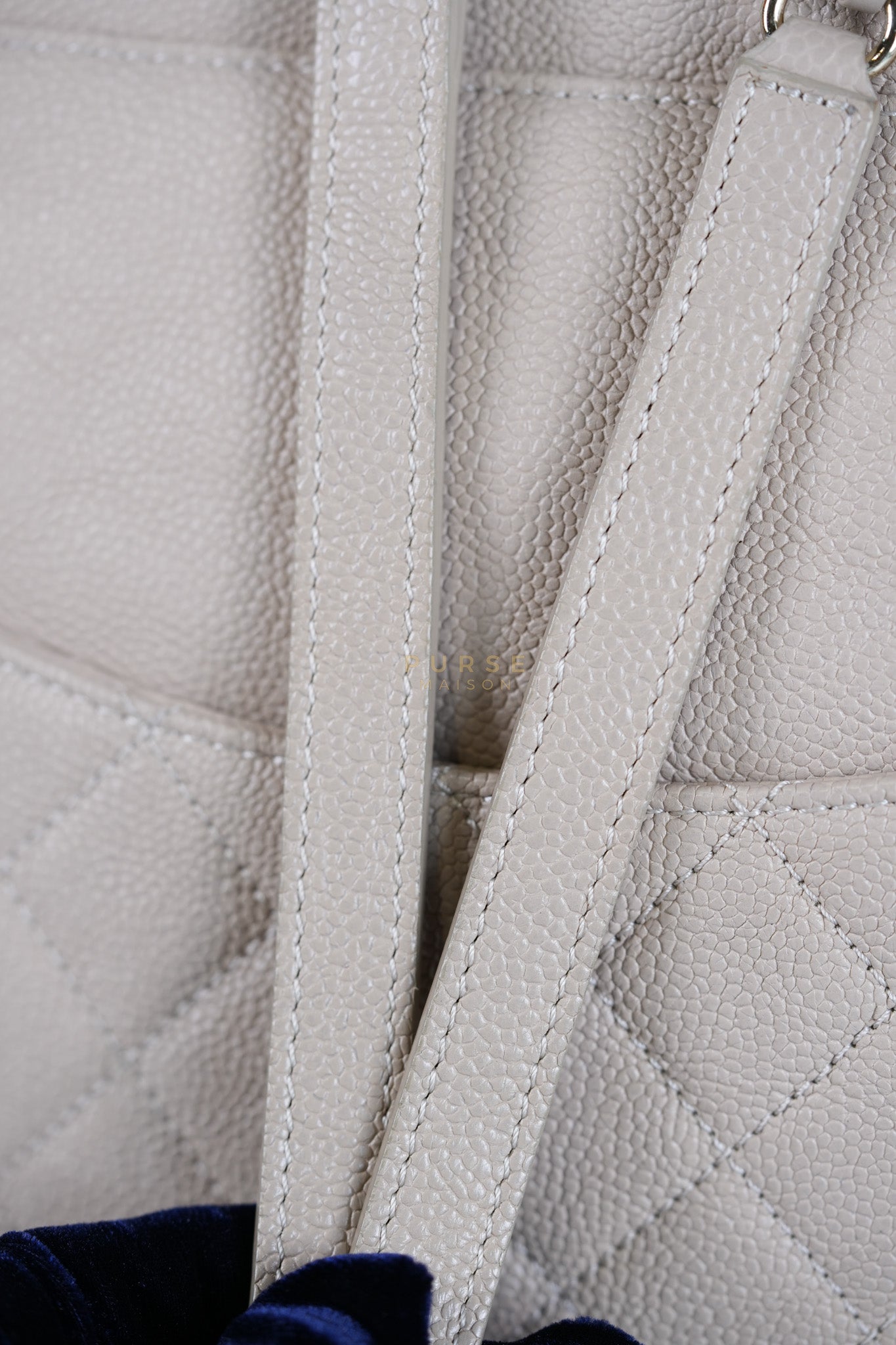 Data Center Backpack in Beige Caviar Leather and Gold Hardware Series 24 | Purse Maison Luxury Bags Shop