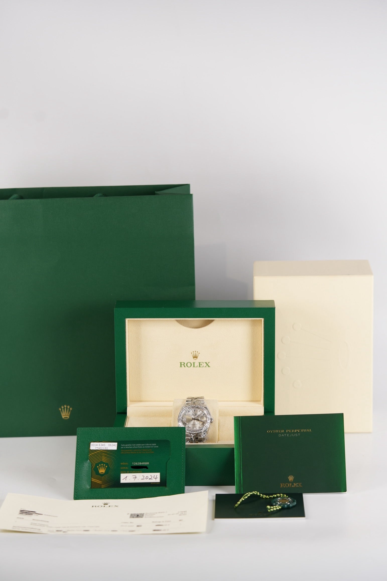 Datejust 36mm Oyster Perpetual with Diamond Bezel Silver Stainless Steel (Reference Number 126284RBR) | Purse Maison Luxury Bags Shop