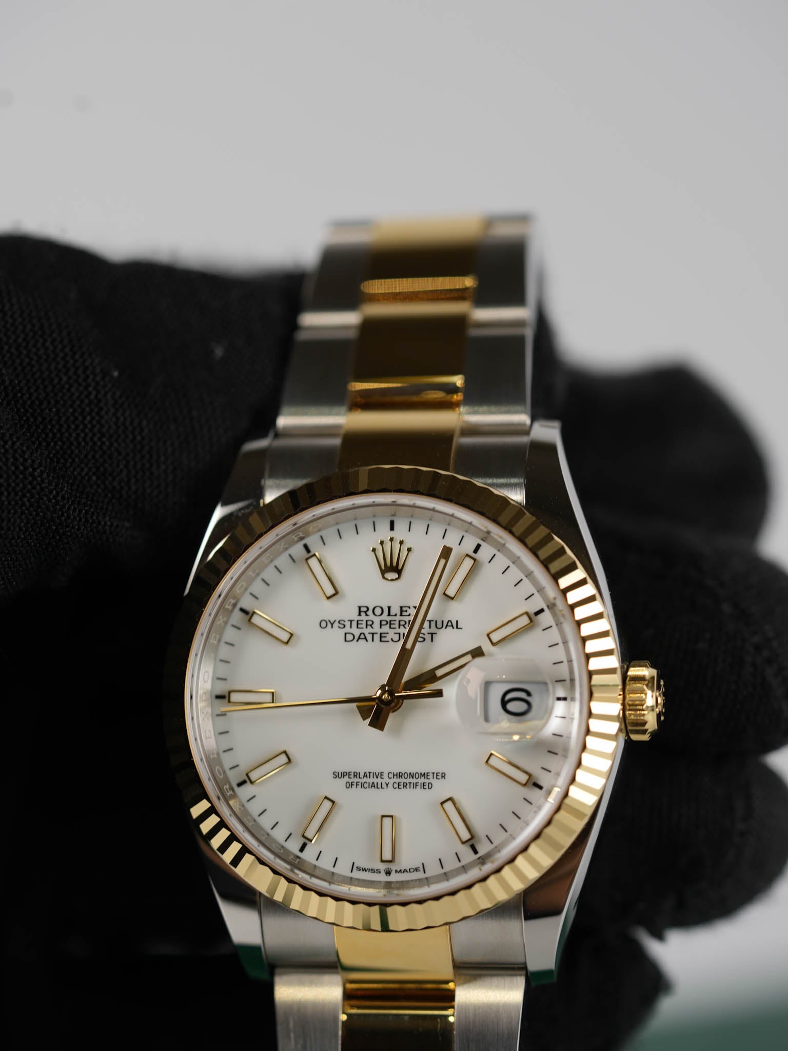 Datejust 36cm Two Tone White Dial Stainless Strap (Reference Number 126233) | Purse Maison Luxury Bags Shop