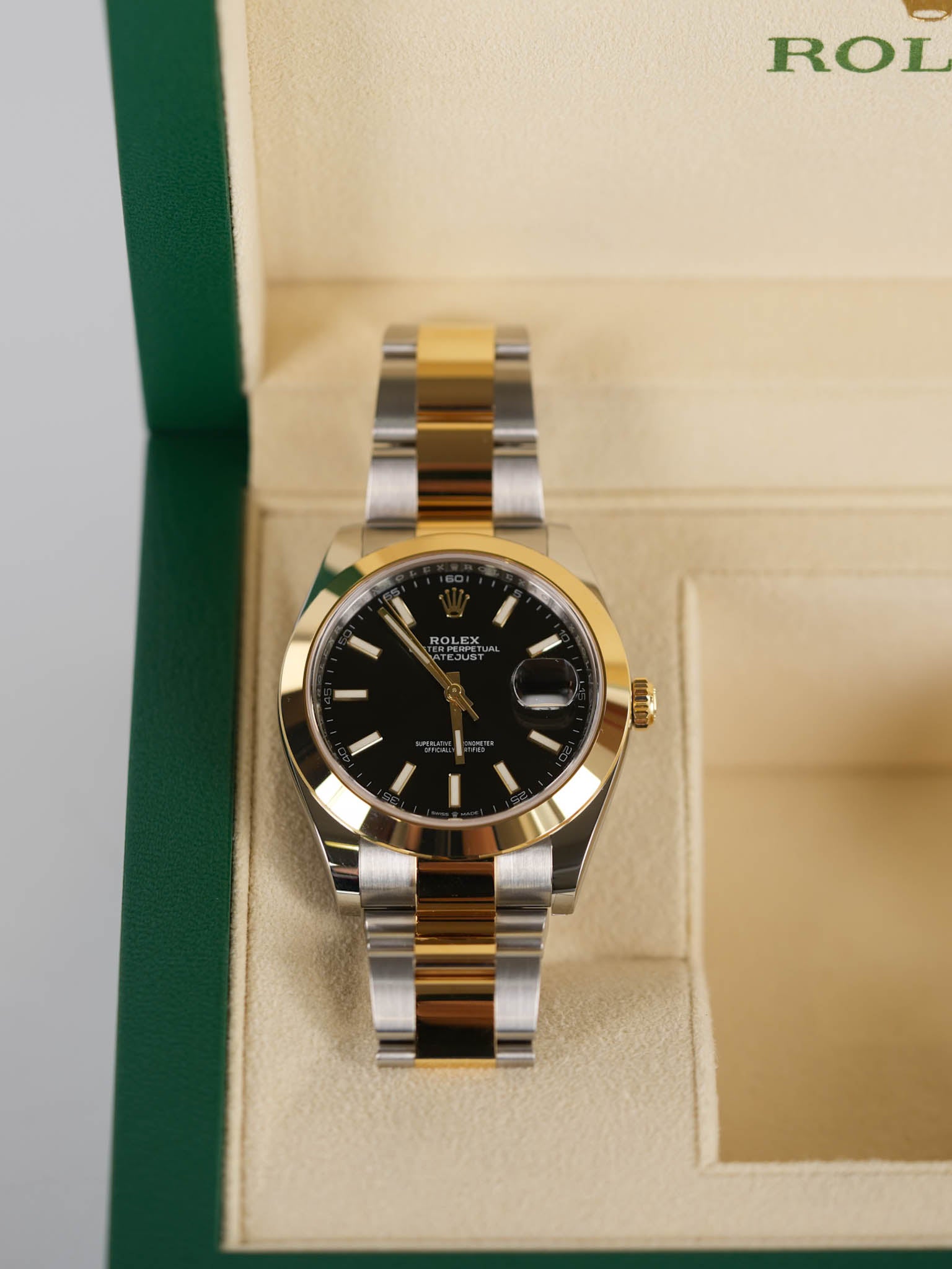 Datejust 41mm Two-Tone Black Dial Men’s Watch Reference Number 126303 | Purse Maison Luxury Bags Shop