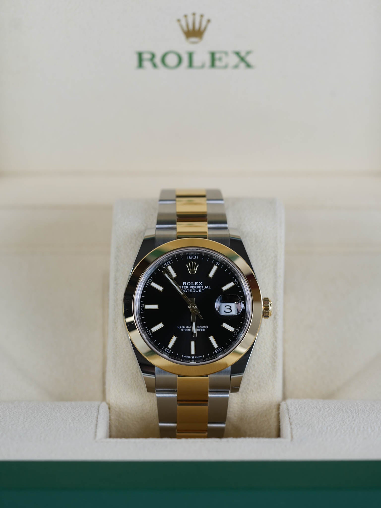 Datejust 41mm Two-Tone Black Dial Men’s Watch Reference Number 126303 | Purse Maison Luxury Bags Shop