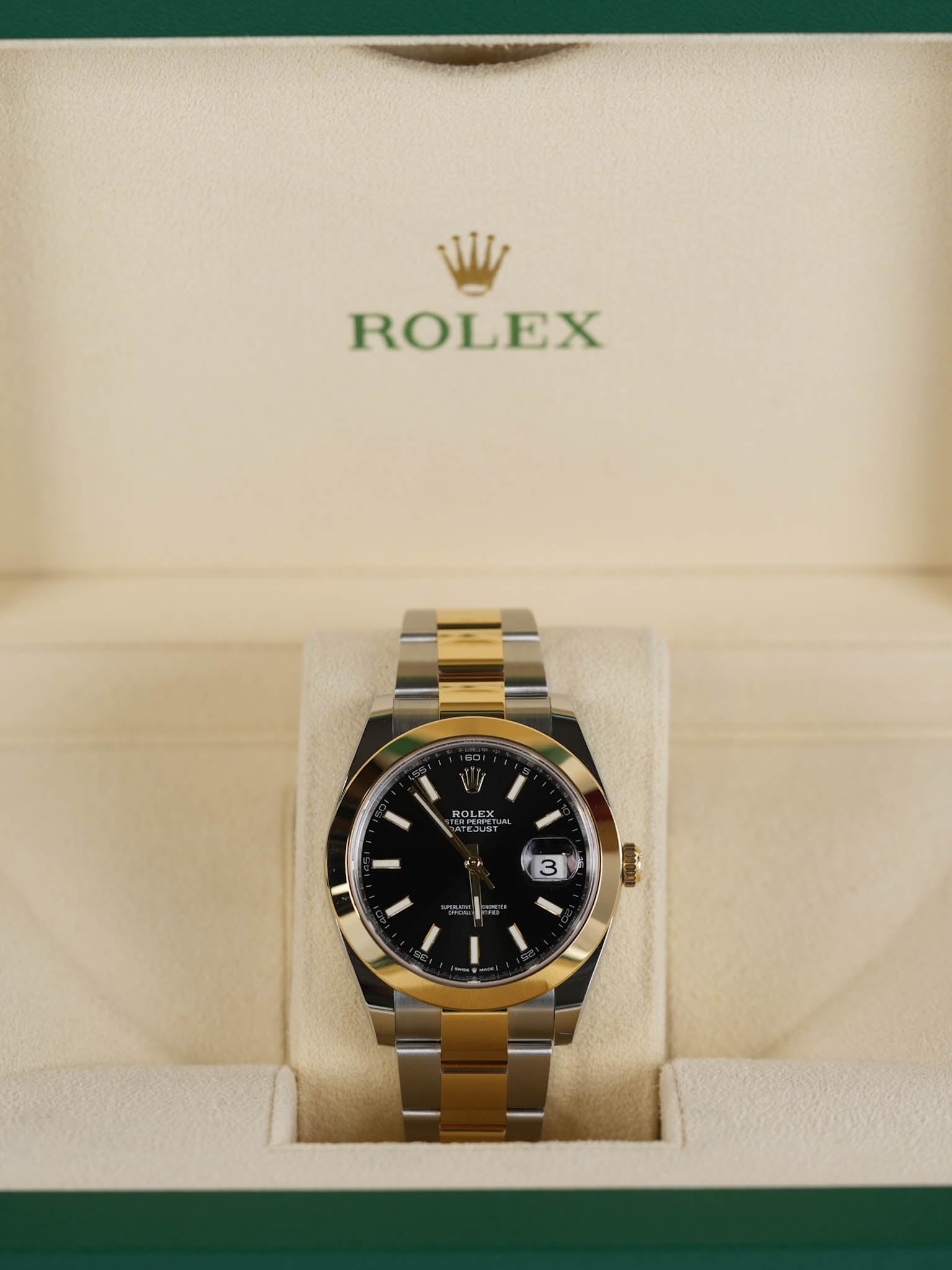 Datejust 41mm Two-Tone Black Dial Men’s Watch Reference Number 126303 | Purse Maison Luxury Bags Shop