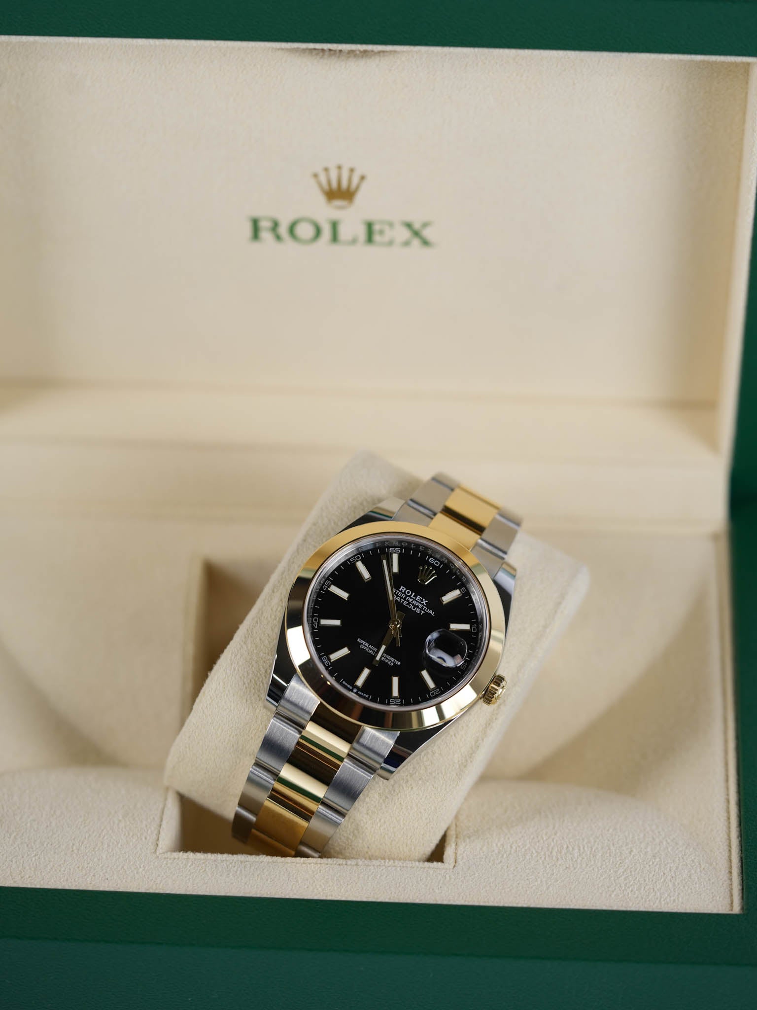 Datejust 41mm Two-Tone Black Dial Men’s Watch Reference Number 126303 | Purse Maison Luxury Bags Shop