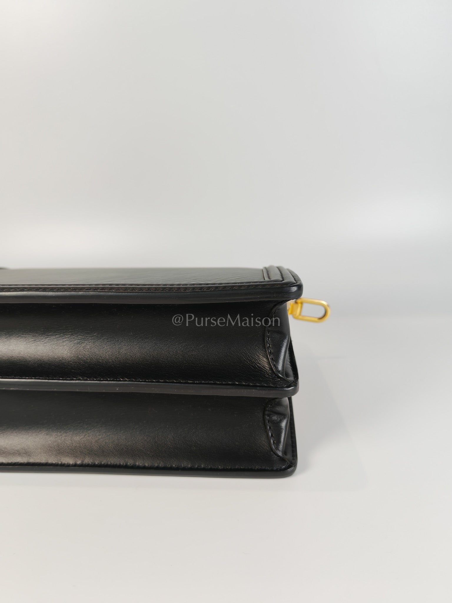 Dauphine MM in Black Epi Leather Shoulder Bag (Microchip) | Purse Maison Luxury Bags Shop