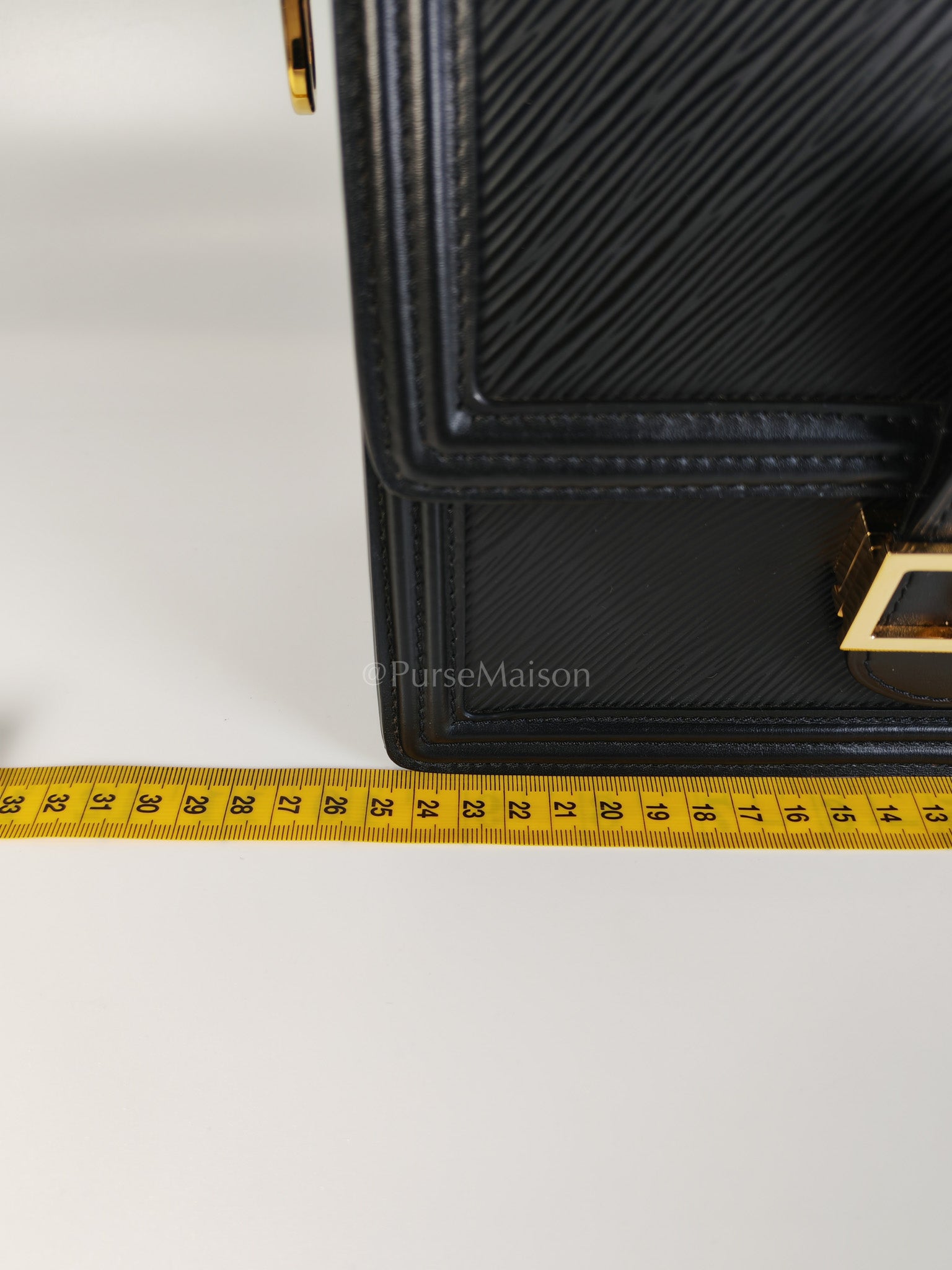 Dauphine MM in Black Epi Leather Shoulder Bag (Microchip) | Purse Maison Luxury Bags Shop