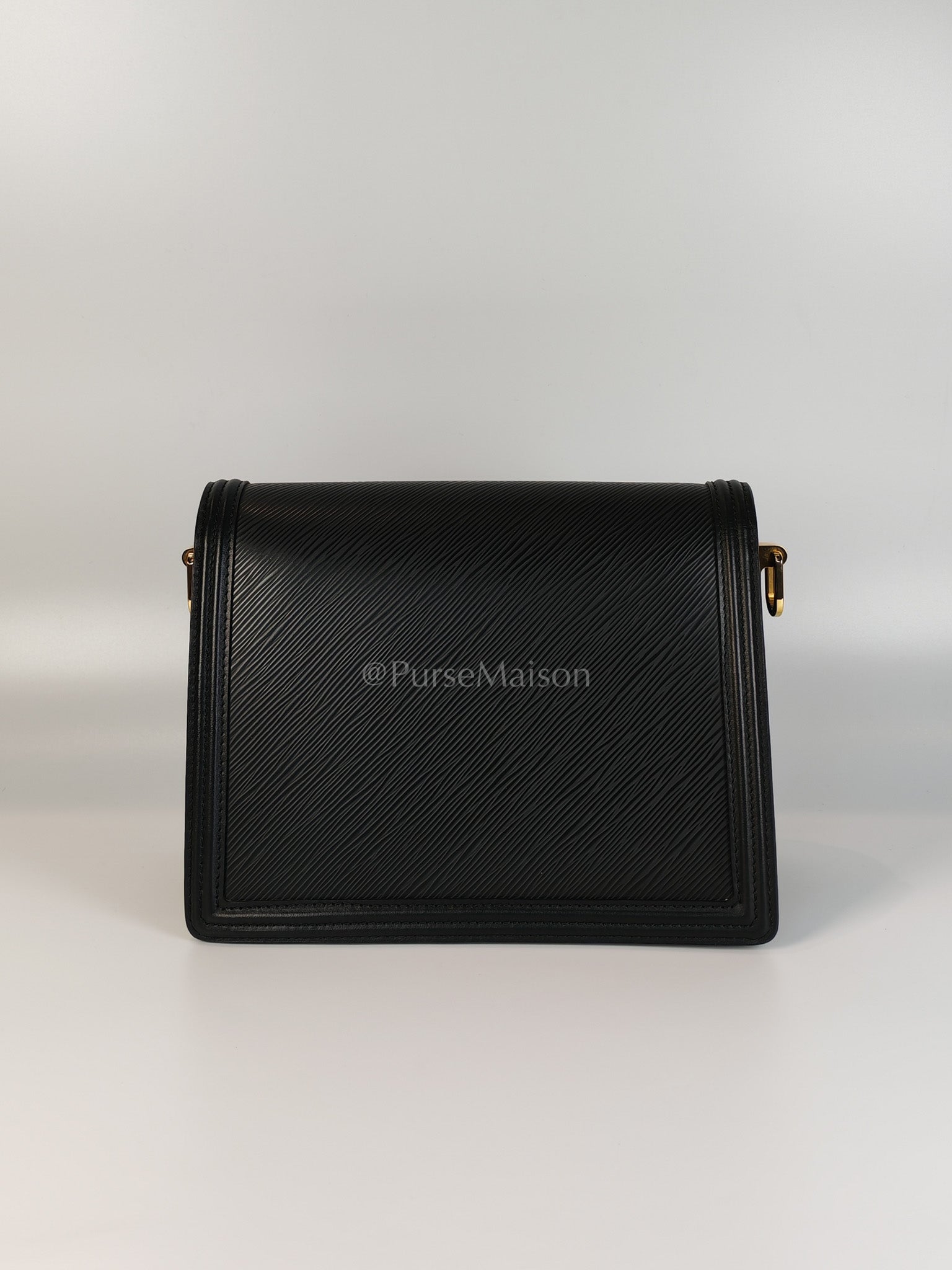 Dauphine MM in Black Epi Leather Shoulder Bag (Microchip) | Purse Maison Luxury Bags Shop