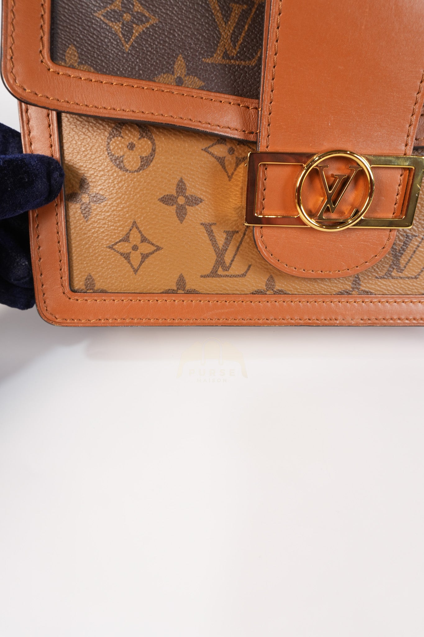 Dauphine MM Shoulder Bag in Reverse Monogram Canvas & Gold Hardware (Date Code: CA4109) | Purse Maison Luxury Bags Shop