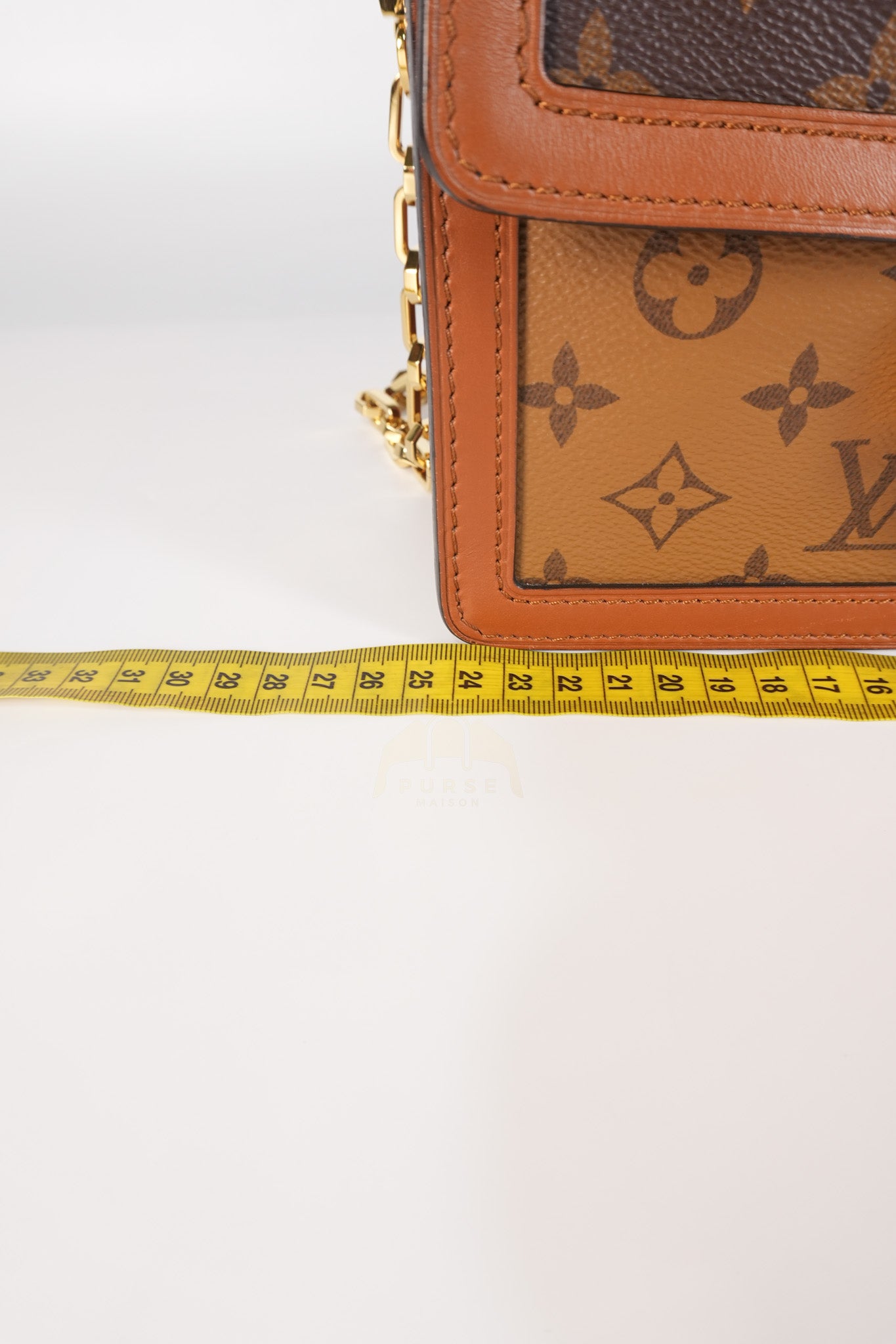 Dauphine MM Shoulder Bag in Reverse Monogram Canvas & Gold Hardware (Date Code: CA4109) | Purse Maison Luxury Bags Shop