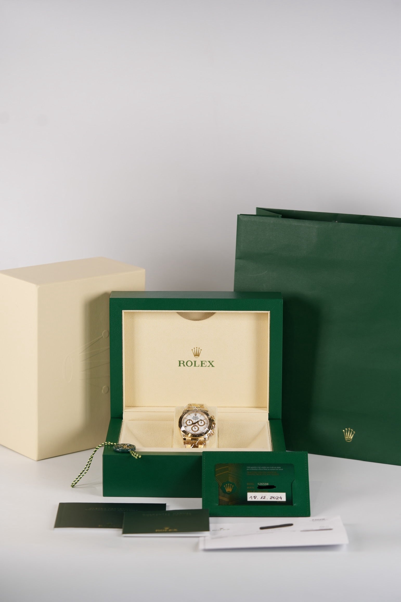 Daytona 40mm Full Gold Stainless Strap (Reference Number 126508) | Purse Maison Luxury Bags Shop