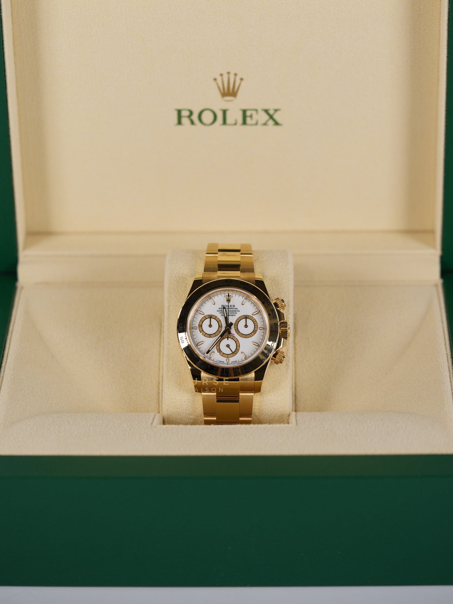 Daytona 40mm Full Gold Stainless Strap (Reference Number 126508) | Purse Maison Luxury Bags Shop