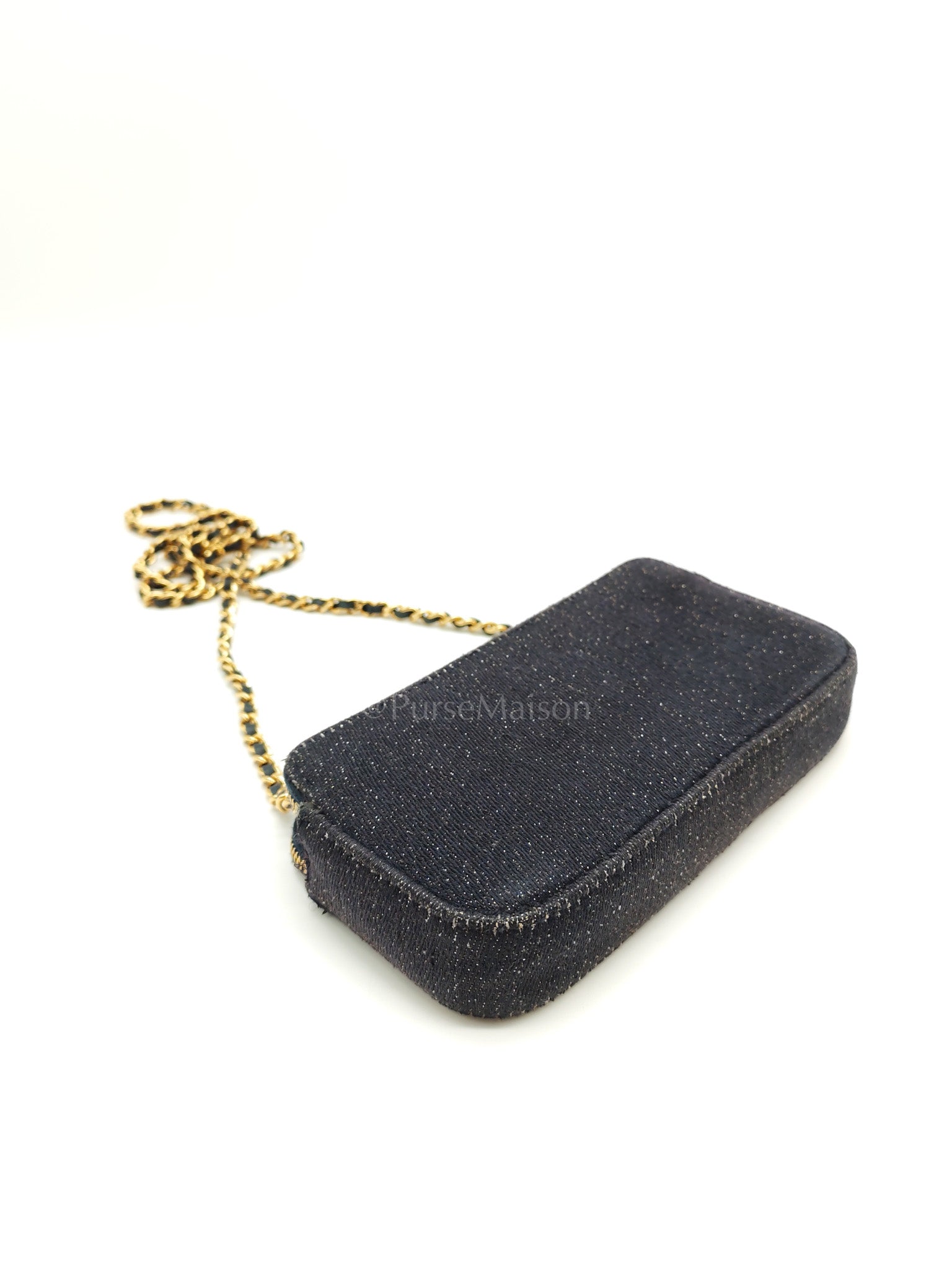 Deauville Denim Double Zip Clutch Chain Bag Series 28 | Purse Maison Luxury Bags Shop