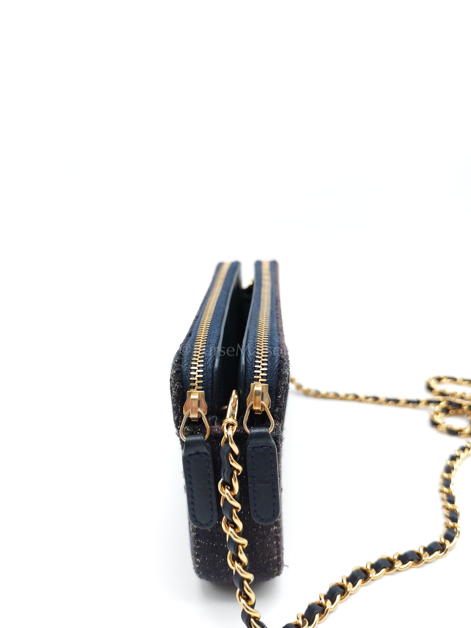 Deauville Denim Double Zip Clutch Chain Bag Series 28 | Purse Maison Luxury Bags Shop