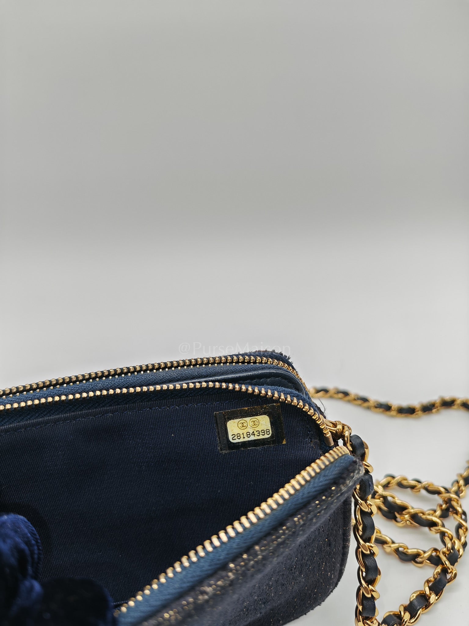 Deauville Denim Double Zip Clutch Chain Bag Series 28 | Purse Maison Luxury Bags Shop