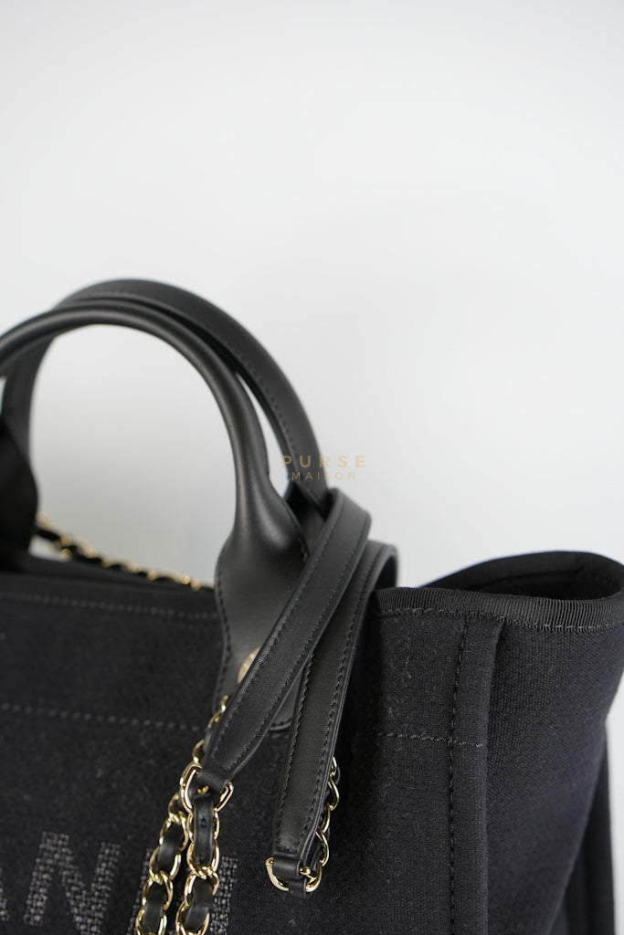 Deauville Tote Bag Black Microchip Large | Purse Maison Luxury Bags Shop