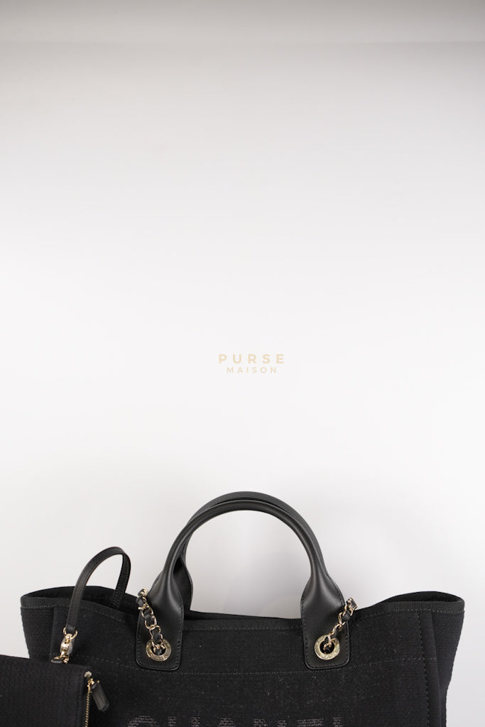 Deauville Tote Bag Black Microchip Large | Purse Maison Luxury Bags Shop