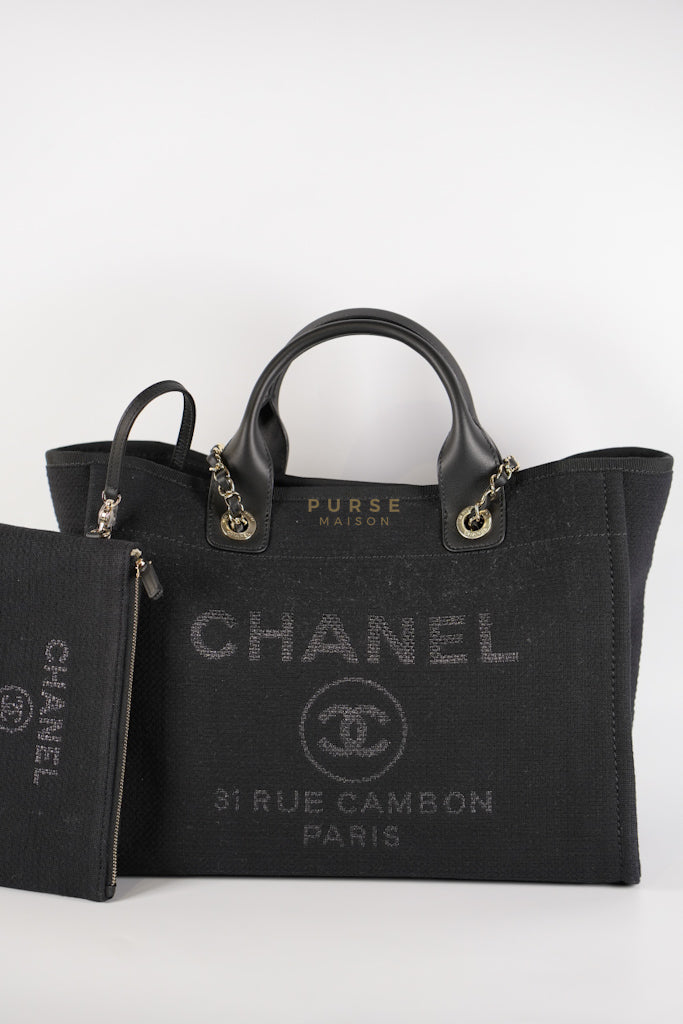 Deauville Tote Bag Black Microchip Large | Purse Maison Luxury Bags Shop