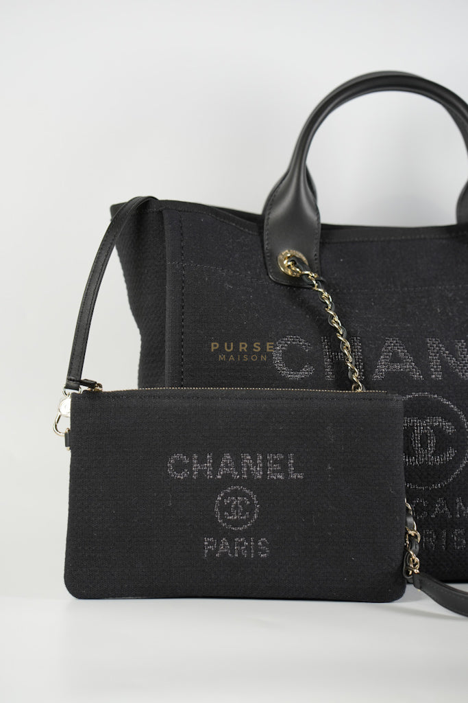 Deauville Tote Bag Black Microchip Large | Purse Maison Luxury Bags Shop